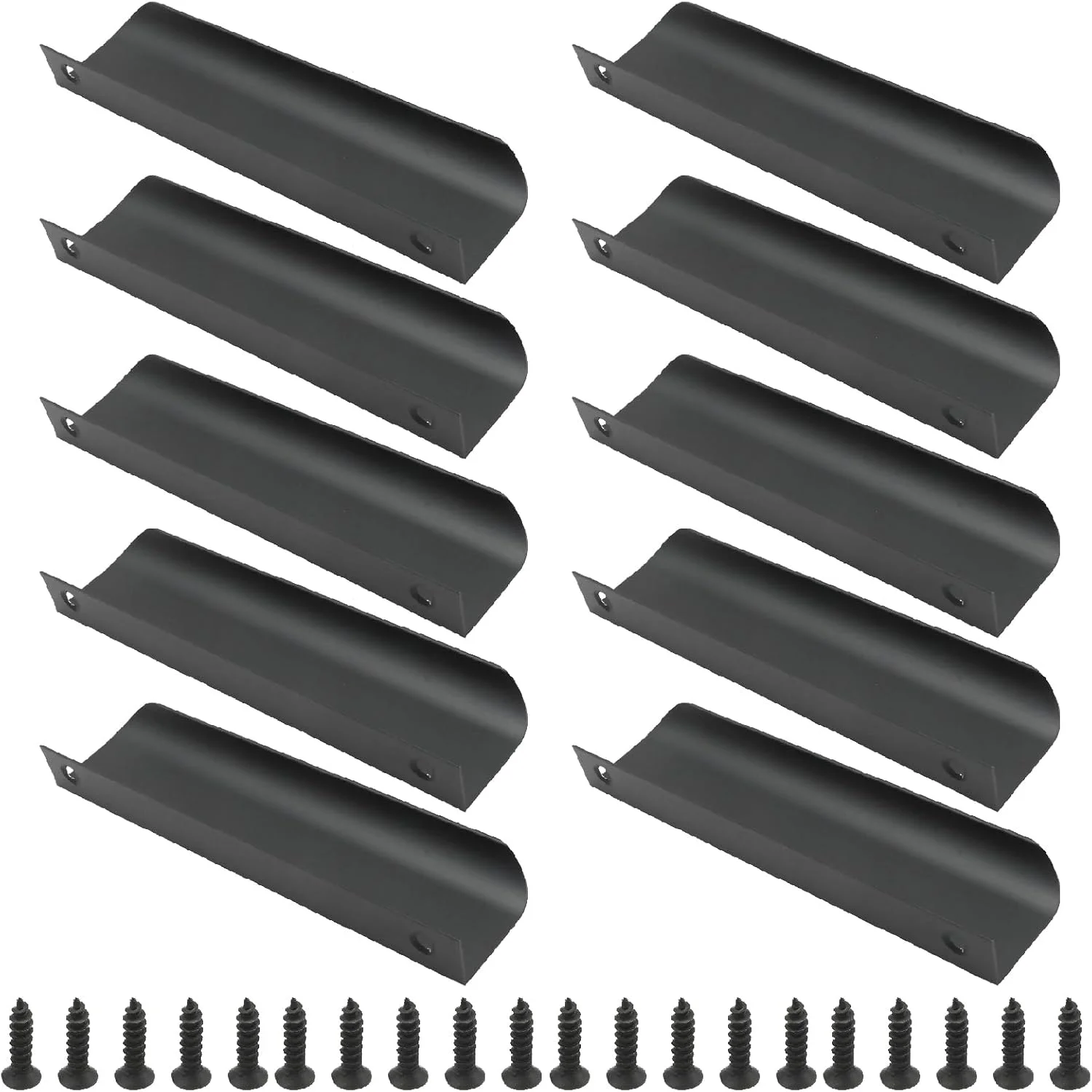 دستگیره های مخفی لبه ای کابینت CADUFUELLY، 150 میلی متر، 10 عددی، دستگیره های کشو لبه مشکی، دستگیره مخفی کابینت برای درها و کشوها در آشپزخانه، اتاق نشیمن و غذاخوری دستگیره های مخفی لبه ای کابینت CADUFUELLY، 150 میلی متر، 10 عددی، دستگیره های کشو لبه مشکی، دستگیره مخفی کابینت برای درها و کشوها در آشپزخانه، اتاق نشیمن و غذاخوری