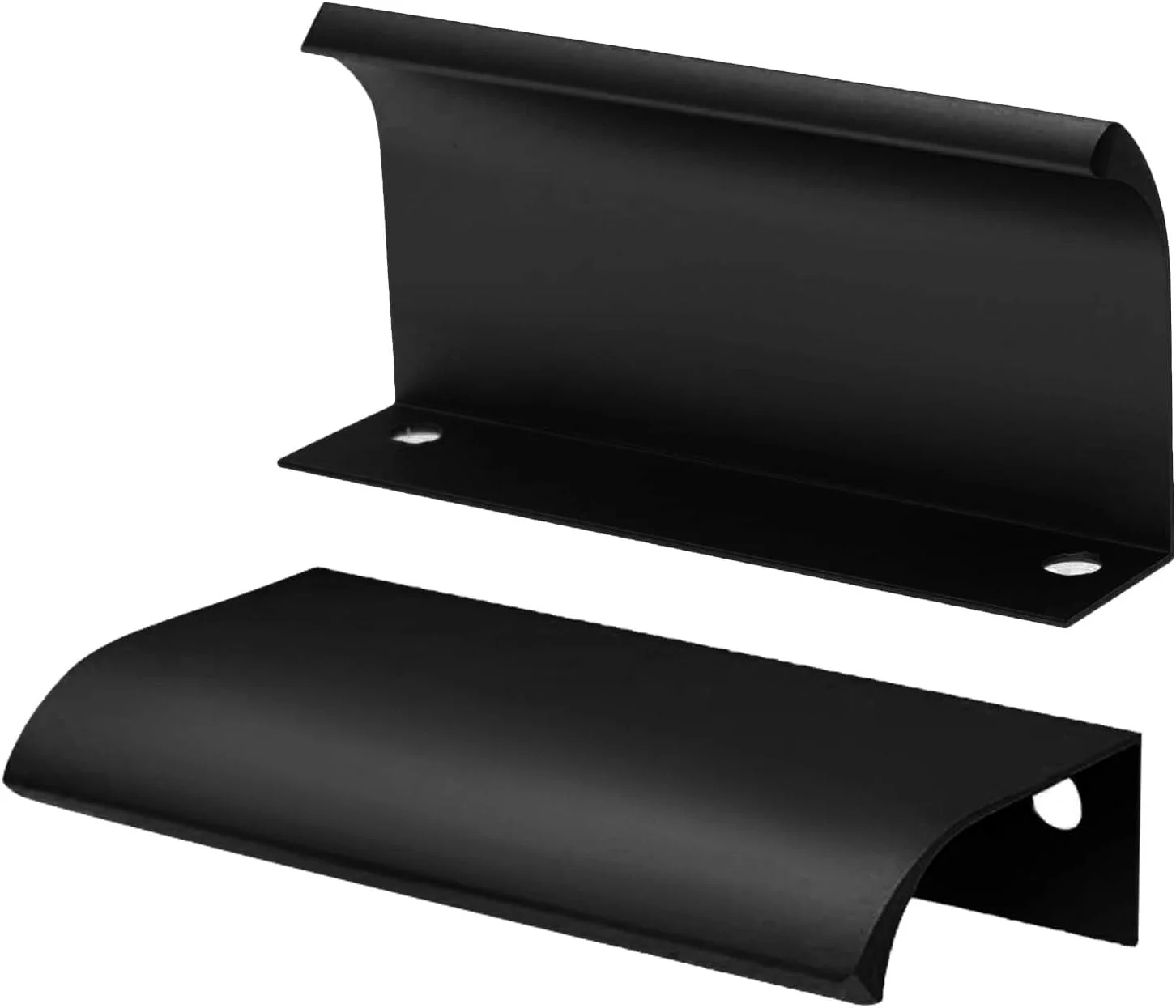 دستگیره مخفی لبه انگشتی Caroyee مشکی، نصب از پشت، 80 میلی متر، دستگیره آلومینیومی پنهان برای درب کابینت کشو اتاق نشیمن آشپزخانه منزل (8 عدد)