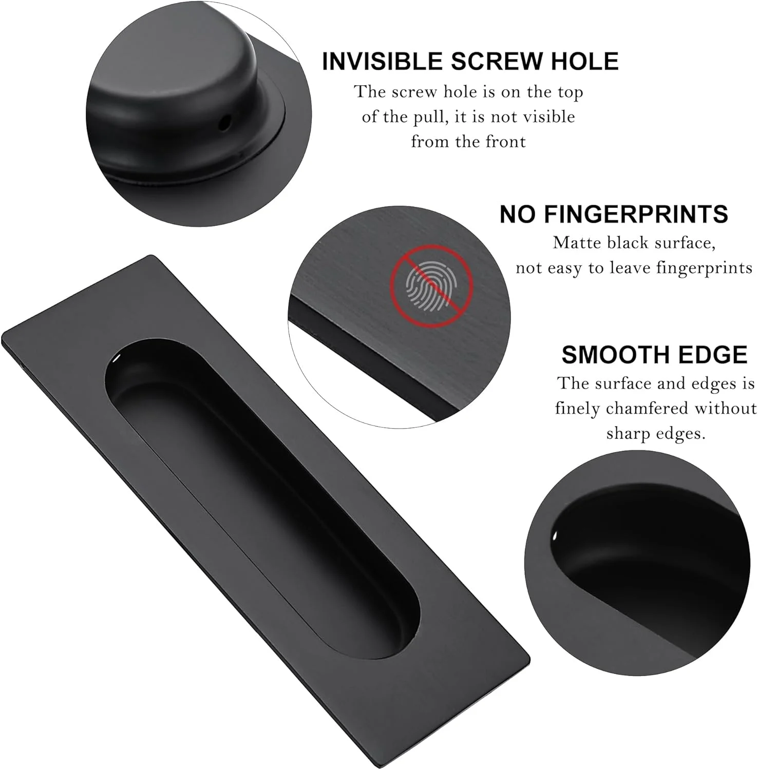 دستگیره های توکار مات مشکی Cozy Tower، مناسب برای درب کمد، کابینت آشپزخانه، درب کشویی کوچک، سخت افزار مستطیلی استیل ضد زنگ (2 عدد) دستگیره های توکار مات مشکی Cozy Tower، مناسب برای درب کمد، کابینت آشپزخانه، درب کشویی کوچک، سخت افزار مستطیلی استیل ضد زنگ (2 عدد)