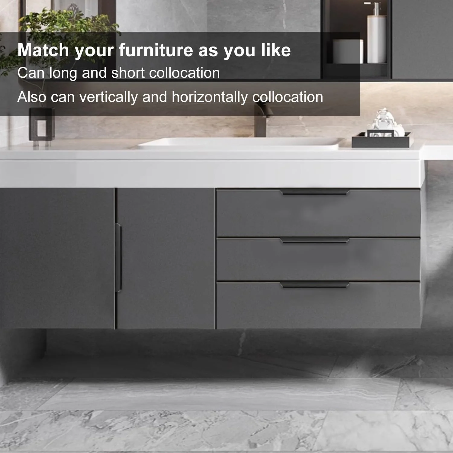 دستگیره لبه ای چسبی کابینت Cekikibi بسته 5 عددی، دستگیره مخفی کشو آلیاژ آلومینیوم مناسب آشپزخانه، بدون نیاز به سوراخکاری، دستگیره تخت چسبی کابینت (مشکی، طول کلی 15 سانتی متر)