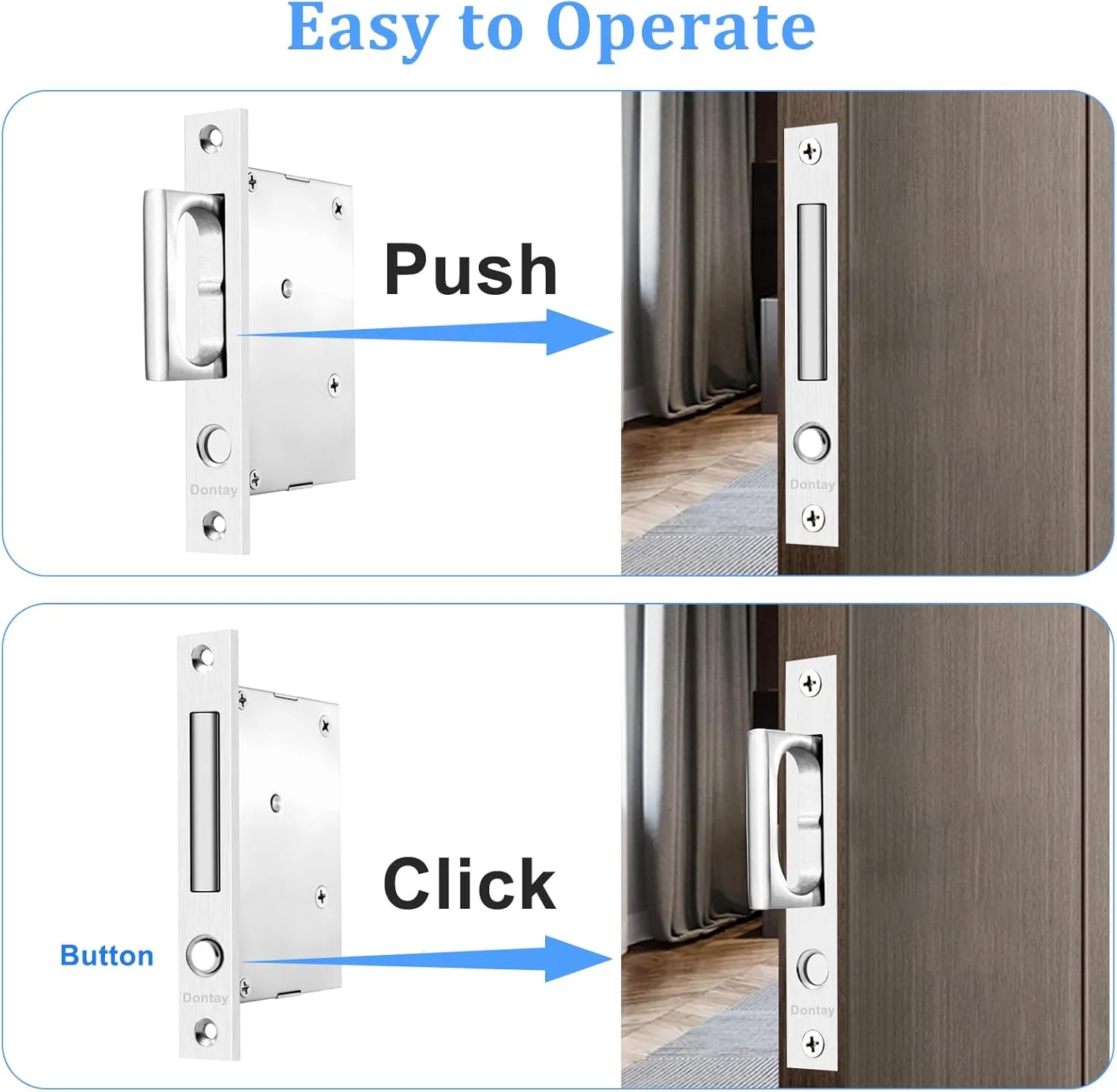 دستگیره های درب کشویی پاکتی Dontay، سخت افزار درب پاکتی غیر قفل شونده از جنس استنلس استیل 304، دستگیره های فرورفته توکار، دستگیره لبه سنگین با حلقه بیرون جهنده (نیکل ساتن (1 ست)، 6 اینچ)، مستطیلی دستگیره های درب کشویی پاکتی Dontay، سخت افزار درب پاکتی غیر قفل شونده از جنس استنلس استیل 304، دستگیره های فرورفته توکار، دستگیره لبه سنگین با حلقه بیرون جهنده (نیکل ساتن (1 ست)، 6 اینچ)، مستطیلی