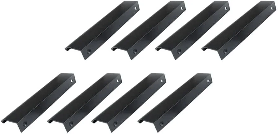 NOPQRST دستگیره مخفی 8 عددی آلیاژ آلومینیوم مشکی، دستگیره های کشویی پنهان، دستگیره انگشتی مدرن، دستگیره پشتی، دستگیره درب مشکی برای کابینت، کشو، درب آشپزخانه منزل (120 میلی متر)