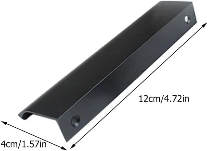 NOPQRST دستگیره مخفی 8 عددی آلیاژ آلومینیوم مشکی، دستگیره های کشویی پنهان، دستگیره انگشتی مدرن، دستگیره پشتی، دستگیره درب مشکی برای کابینت، کشو، درب آشپزخانه منزل (120 میلی متر)