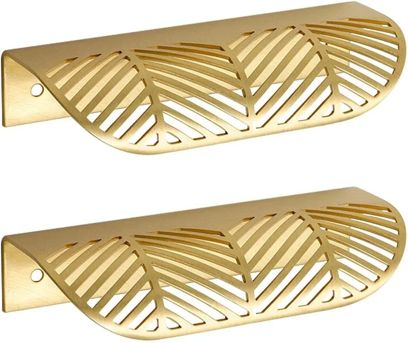 دستگیره های لبه ای کابینت WJXFHTD بسته 2 عددی، دستگیره های انگشتی برای کابینت، دستگیره های کابینت نیکل برس خورده (فاصله سوراخ اسکلتی: 96 میلی متر)