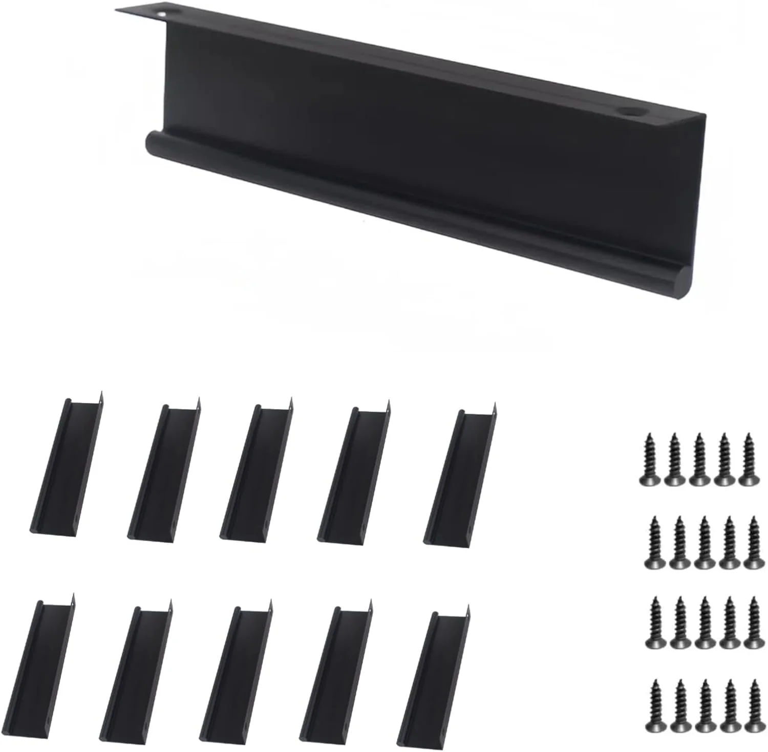 یه بسته 10 عددی دستگیره انگشتی مشکی yeowdeo برای کابینت، دستگیره لبه کابینت برای کشو آشپزخانه، دستگیره محافظ کمد، 150 میلی متر (5.9 اینچ)