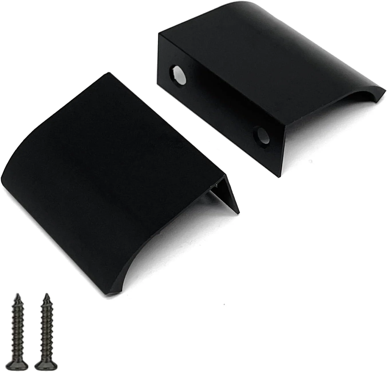 ZLYY 6 عدد دستگیره کابینت مشکی 50 میلی متری، دستگیره های لبه انگشتی مدرن برای کابینت ها، دستگیره های کشو مشکی مات، سخت افزار کششی آلومینیومی، دستگیره و دکمه های مخفی کشو آشپزخانه