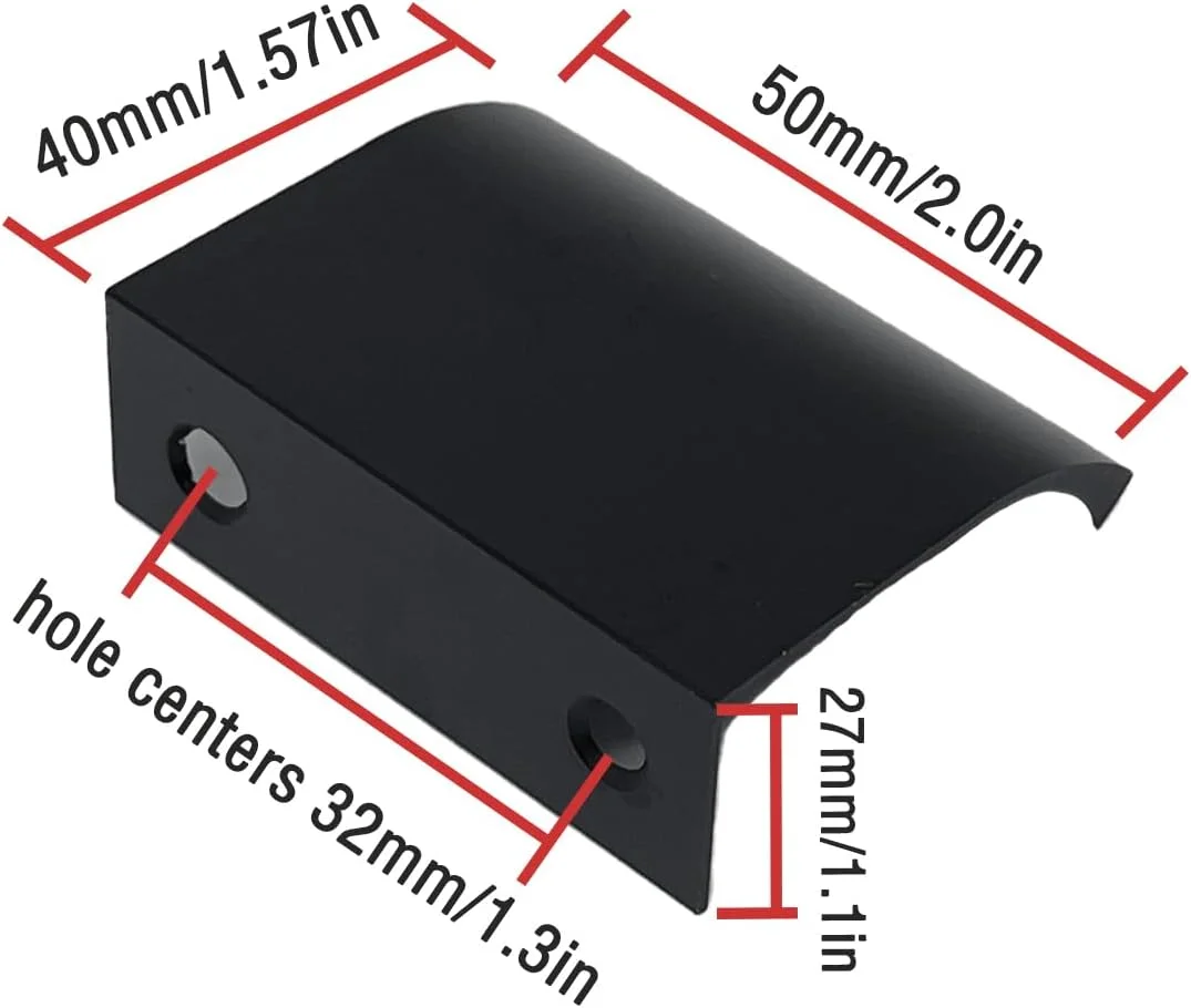 ZLYY 6 عدد دستگیره کابینت مشکی 50 میلی متری، دستگیره های لبه انگشتی مدرن برای کابینت ها، دستگیره های کشو مشکی مات، سخت افزار کششی آلومینیومی، دستگیره و دکمه های مخفی کشو آشپزخانه ZLYY 6 عدد دستگیره کابینت مشکی 50 میلی متری، دستگیره های لبه انگشتی مدرن برای کابینت ها، دستگیره های کشو مشکی مات، سخت افزار کششی آلومینیومی، دستگیره و دکمه های مخفی کشو آشپزخانه