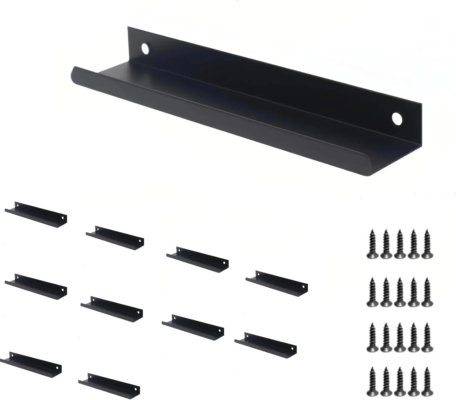 یهودهو بسته 10 عددی دستگیره انگشتی مشکی برای کابینت، دستگیره لبه کابینت برای کشو آشپزخانه، دستگیره کمد، 80 میلی متر (3.1 اینچ)