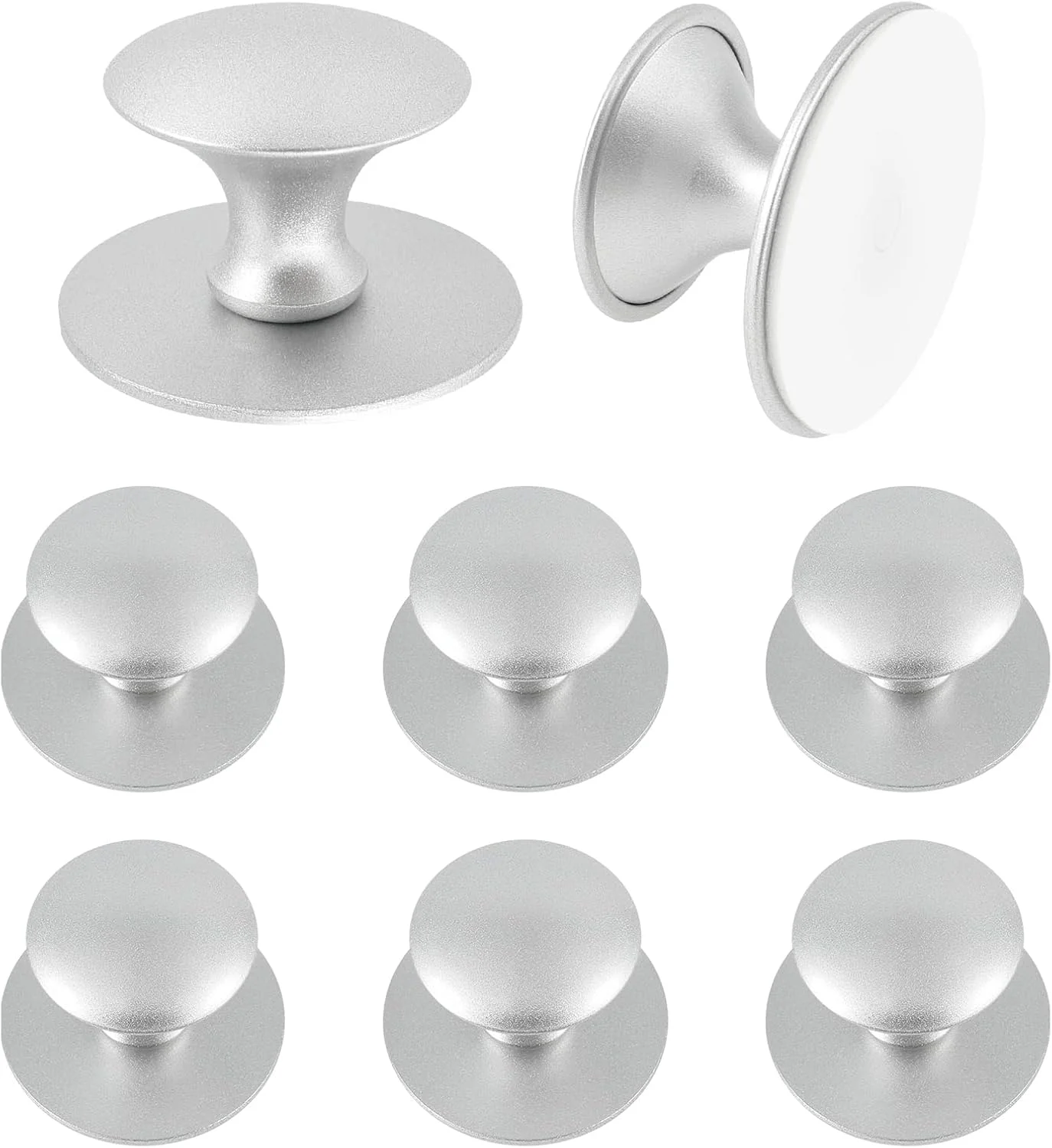 8 عدد دستگیره کشو استیل ضد زنگ خود چسب - بدون نیاز به سوراخکاری، نصب آسان با جدا کردن و چسباندن، سخت افزار مدرن و بادوام برای کشوهای آشپزخانه و مبلمان، دستگیره های جایگزین با روکش نقره ای