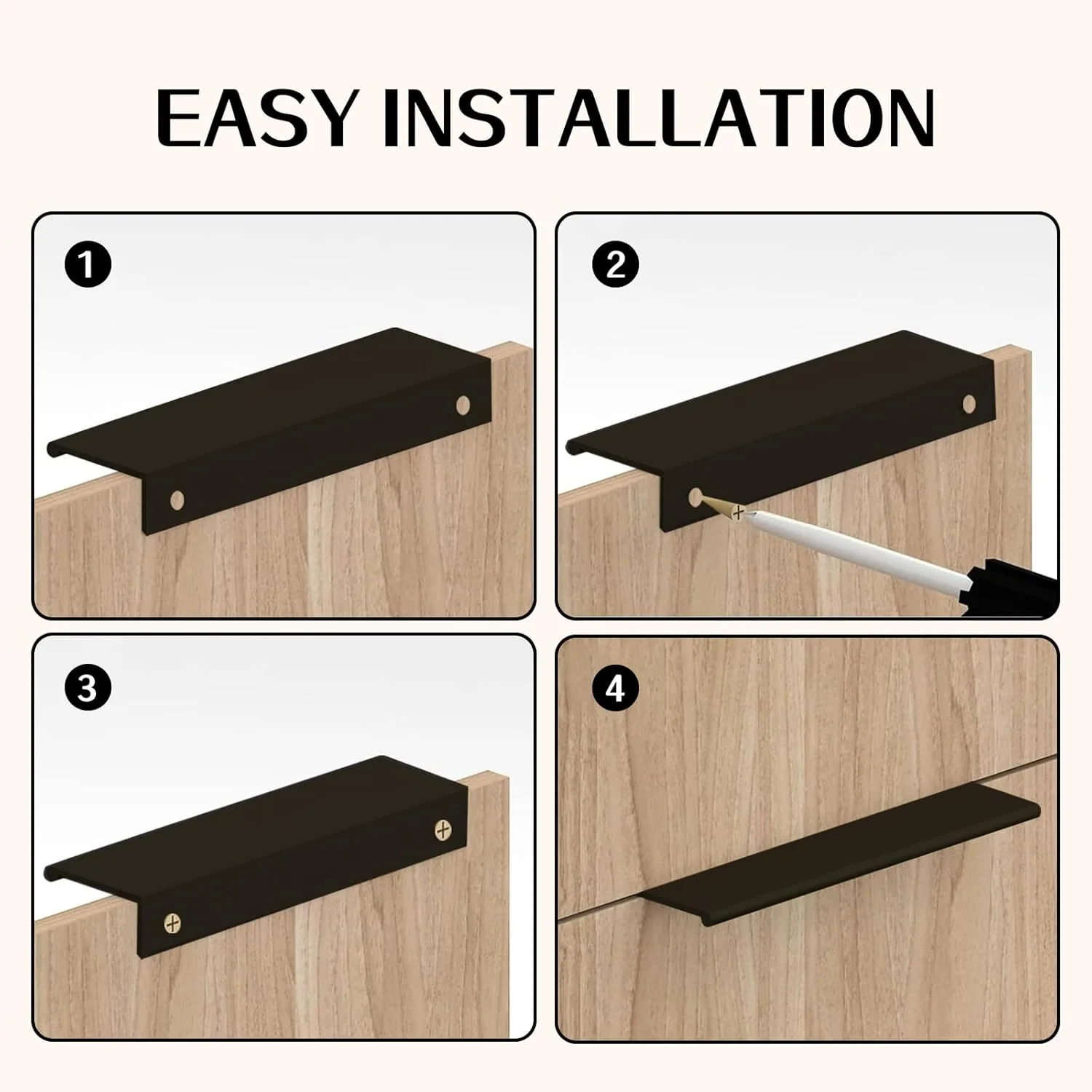 یه بسته 10 عددی دستگیره انگشتی مشکی yeowdeo برای کابینت، دستگیره لبه کابینت برای کشو آشپزخانه، دستگیره محافظ کمد، 150 میلی متر (5.9 اینچ) یه بسته 10 عددی دستگیره انگشتی مشکی yeowdeo برای کابینت، دستگیره لبه کابینت برای کشو آشپزخانه، دستگیره محافظ کمد، 150 میلی متر (5.9 اینچ)