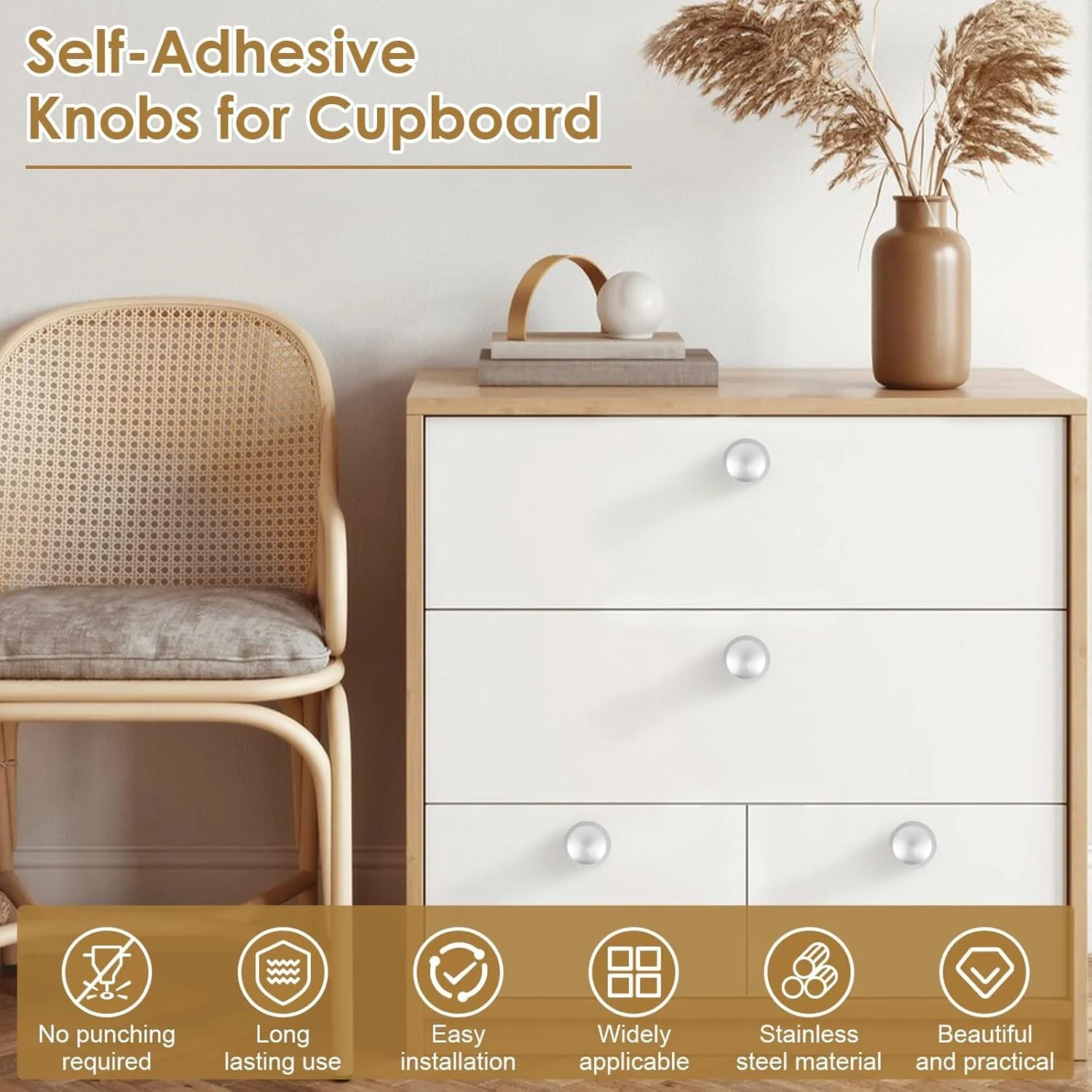 8 عدد دستگیره کشو استیل ضد زنگ خود چسب - بدون نیاز به سوراخکاری، نصب آسان با جدا کردن و چسباندن، سخت افزار مدرن و بادوام برای کشوهای آشپزخانه و مبلمان، دستگیره های جایگزین با روکش نقره ای 8 عدد دستگیره کشو استیل ضد زنگ خود چسب - بدون نیاز به سوراخکاری، نصب آسان با جدا کردن و چسباندن، سخت افزار مدرن و بادوام برای کشوهای آشپزخانه و مبلمان، دستگیره های جایگزین با روکش نقره ای