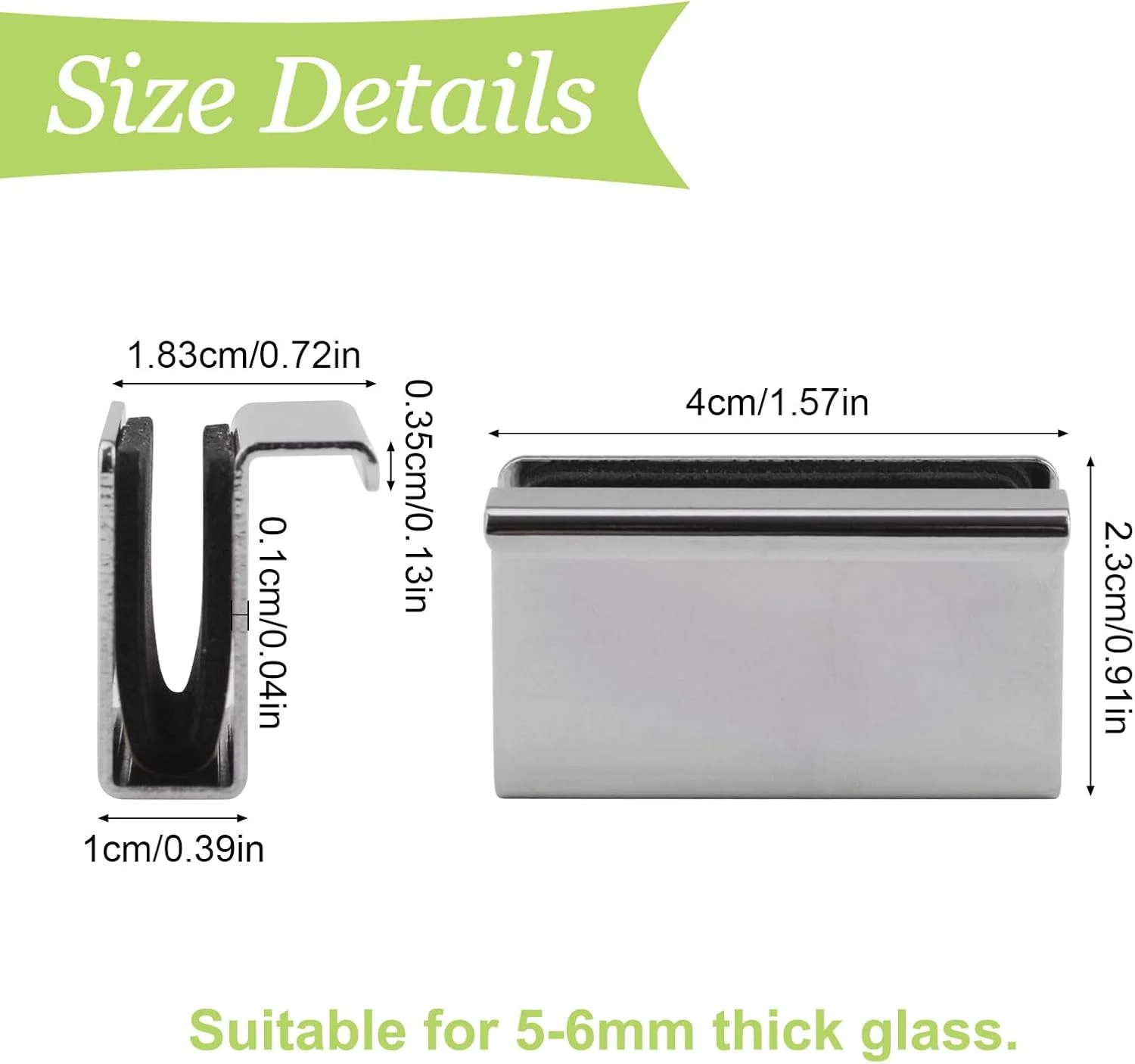 دستگیره درب شیشه ای UFURMATE، 4 عدد دستگیره انگشتی کابینت، دستگیره لبه شیشه ای، دستگیره های مخفی برای کشو، کابینت، مبلمان