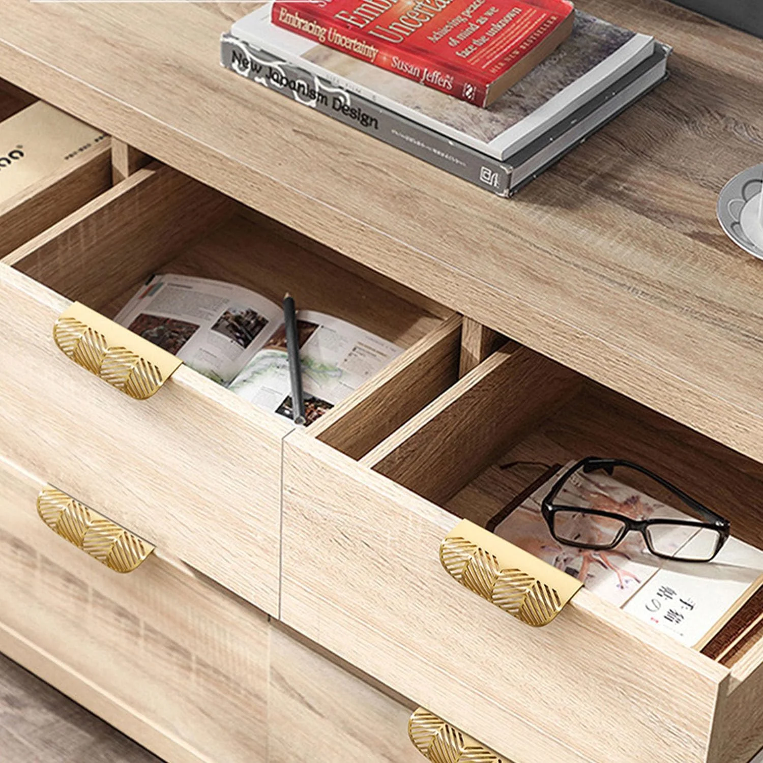 دستگیره های لبه ای کابینت WJXFHTD بسته 2 عددی، دستگیره های انگشتی برای کابینت، دستگیره های کابینت نیکل برس خورده (فاصله سوراخ اسکلتی: 96 میلی متر)