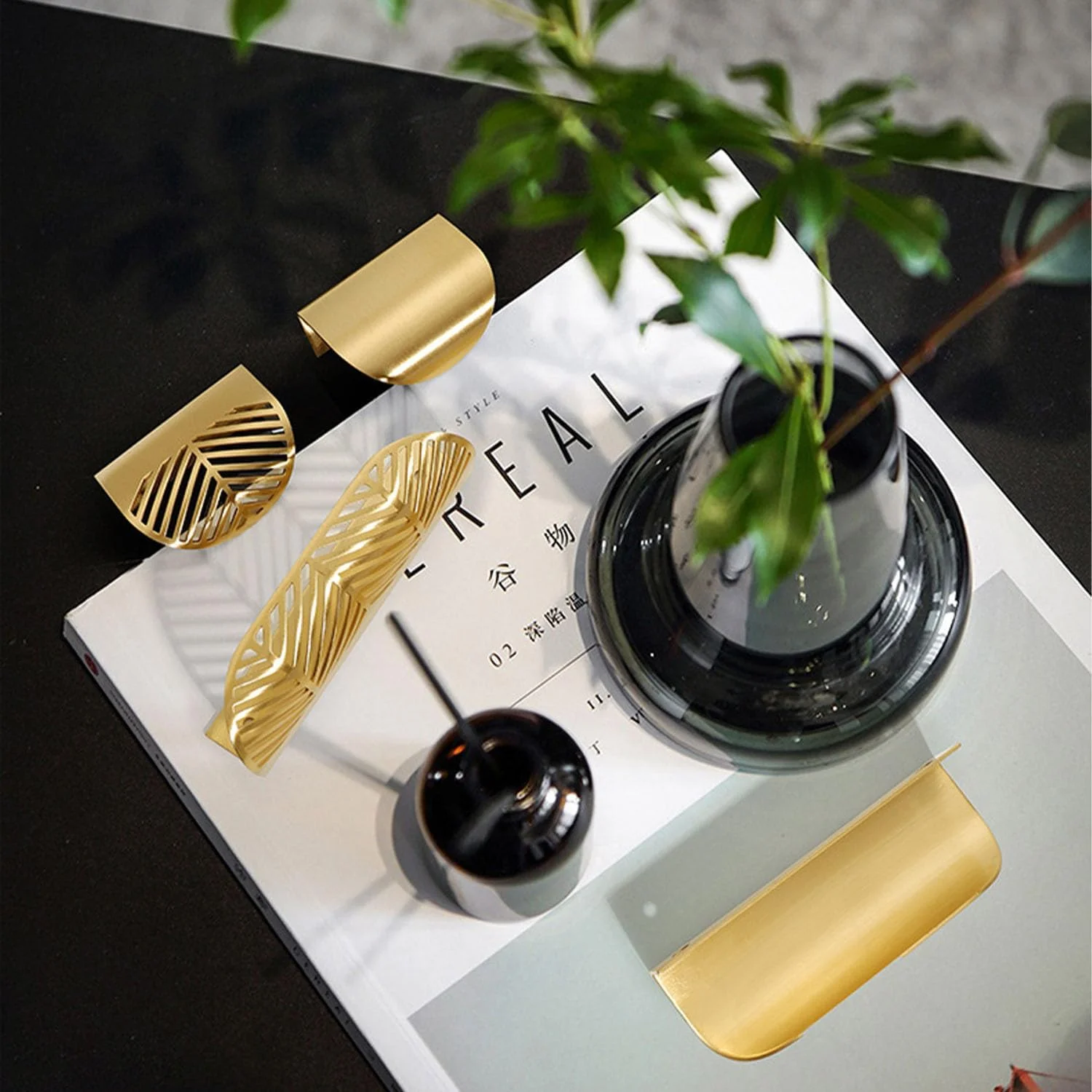 دستگیره های لبه ای کابینت WJXFHTD بسته 2 عددی، دستگیره های انگشتی برای کابینت، دستگیره های کابینت نیکل برس خورده (فاصله سوراخ اسکلتی: 96 میلی متر)