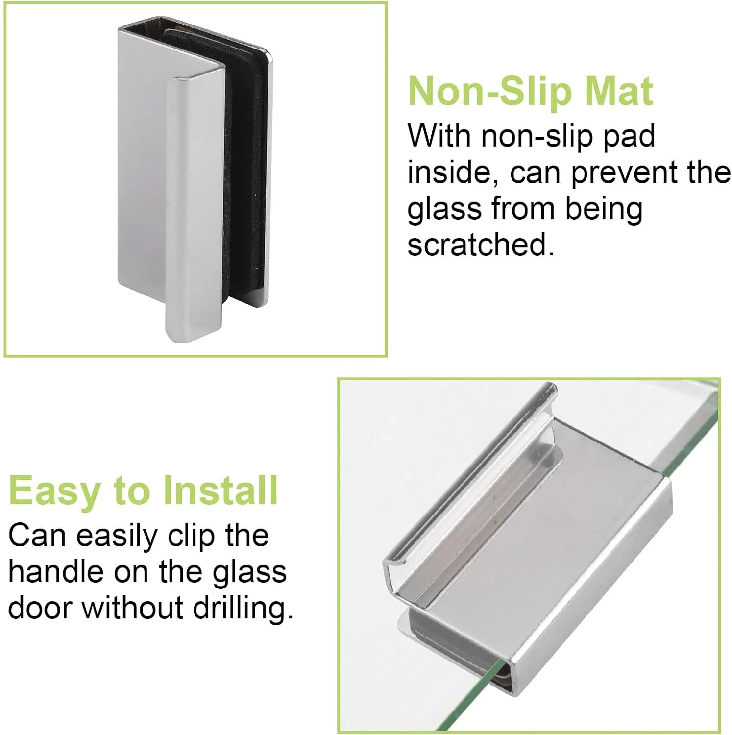 دستگیره درب شیشه ای UFURMATE، 4 عدد دستگیره انگشتی کابینت، دستگیره لبه شیشه ای، دستگیره های مخفی برای کشو، کابینت، مبلمان