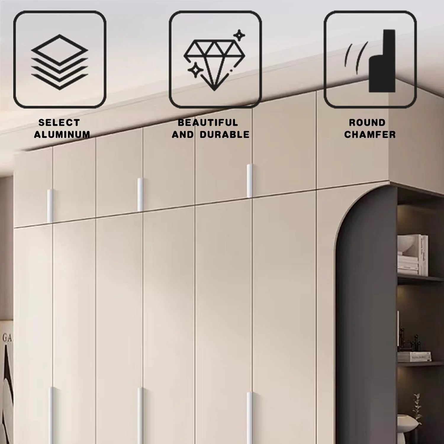 دستگیره های لبه ای سفید رنگ استرانگ، 4 عددی، دستگیره لبه انگشتی، دستگیره های مخفی فرورفته، دستگیره های نامرئی آلیاژ آلومینیوم کمد، دستگیره های کابینت سفید، برای کابینت ها، کشوها، درب های کشویی دستگیره های لبه ای سفید رنگ استرانگ، 4 عددی، دستگیره لبه انگشتی، دستگیره های مخفی فرورفته، دستگیره های نامرئی آلیاژ آلومینیوم کمد، دستگیره های کابینت سفید، برای کابینت ها، کشوها، درب های کشویی