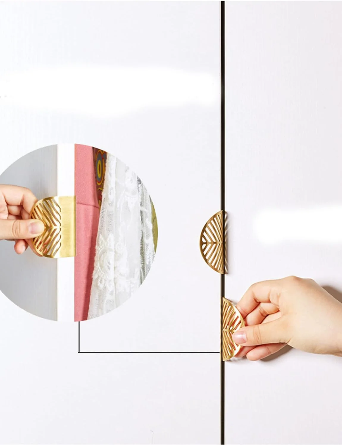 دستگیره لبه انگشتی کابینت Susenya، دستگیره ضربه ای انگشتی، دستگیره های برگی با پیچ، طول 11.7 سانتی متر، فاصله مرکز سوراخ 6.4 سانتی متر، دستگیره های طلایی کابینت آشپزخانه، آلیاژ روی، 2 عدد