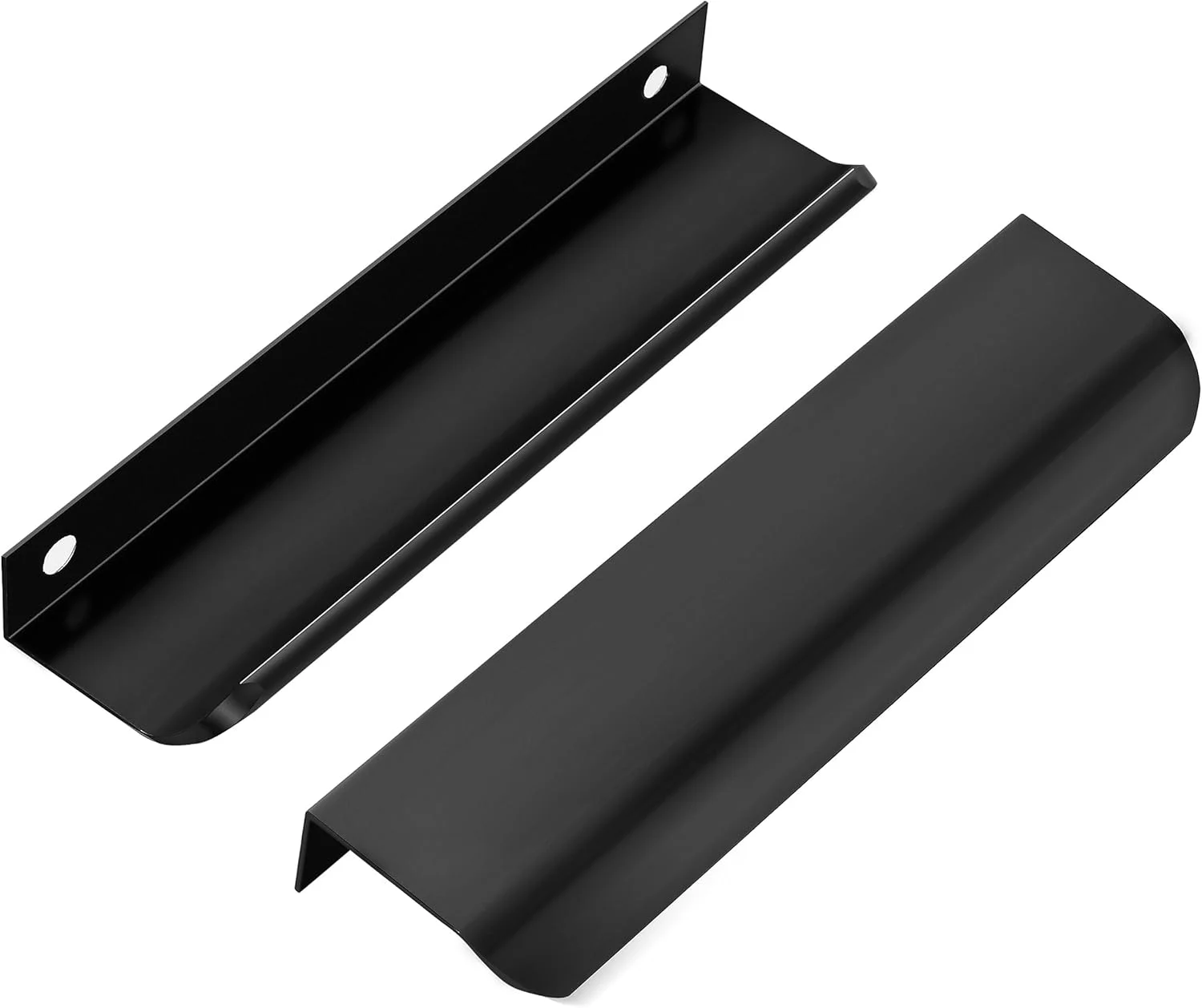 دستگیره کابینت Techoln - بسته 10 عددی دستگیره مخفی برای کابینت و کشو - دستگیره کشوی کابینت آلومینیومی شیک و مخفی برای کمد لباس، آشپزخانه (10 عدد، مشکی، طول کلی 7.87 اینچ (فاصله سوراخ 6.30 اینچ))