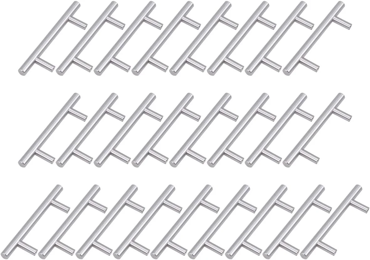 Vosarea 25 عدد دستگیره کشو استیل ضد زنگ، دستگیره میله ای مبلمان برای کمد لباس و کابینت