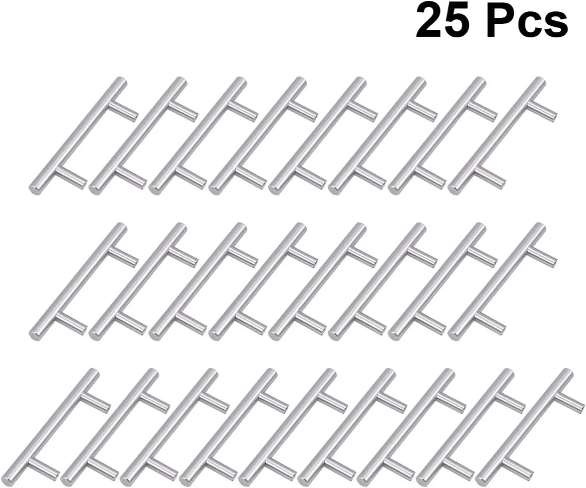 Vosarea 25 عدد دستگیره کشو استیل ضد زنگ، دستگیره میله ای مبلمان برای کمد لباس و کابینت
