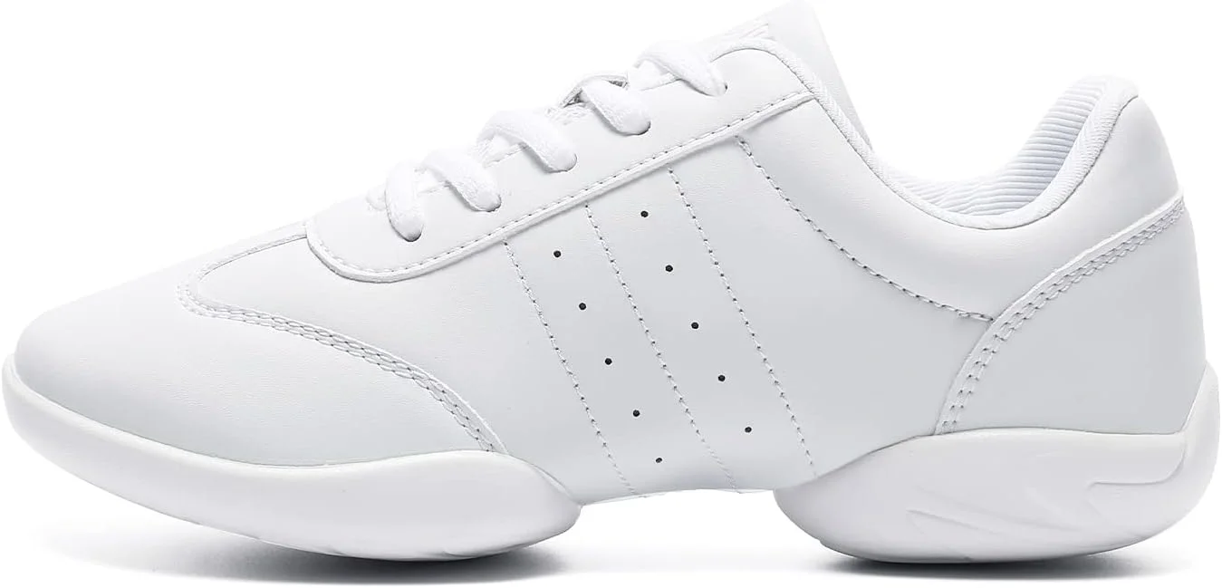 کفش های تشویق کننده LANDHIKER زنانه سفید، کفش رقص تشویق کننده، کفش ورزشی مد روز، کفش ورزشی تمرینی