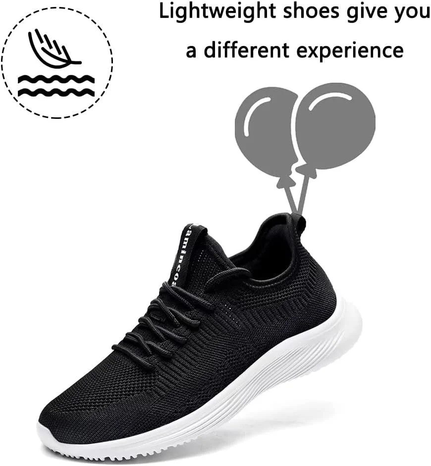 کفشهای دویدن زنانه Lamincoa، ضد لغزش، سبک وزن، توری، مناسب پیادهروی روزمره، کتانی ورزشی، تنیس، مناسب باشگاه، مسافرت و کار - مشکی سفید سایز 9.5 کفشهای دویدن زنانه Lamincoa، ضد لغزش، سبک وزن، توری، مناسب پیادهروی روزمره، کتانی ورزشی، تنیس، مناسب باشگاه، مسافرت و کار - مشکی سفید سایز 9.5