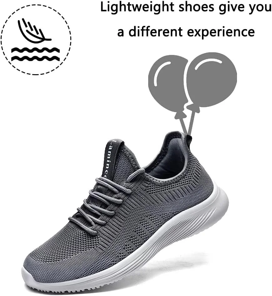 کفشهای پیادهروی زنانه Lamincoa، کفشهای ورزشی راحت و غیررسمی با فوم حافظهدار، مناسب برای سفر، کار، باشگاه، تنیس و دویدن - خاکستری سایز 9.5 کفشهای پیادهروی زنانه Lamincoa، کفشهای ورزشی راحت و غیررسمی با فوم حافظهدار، مناسب برای سفر، کار، باشگاه، تنیس و دویدن - خاکستری سایز 9.5