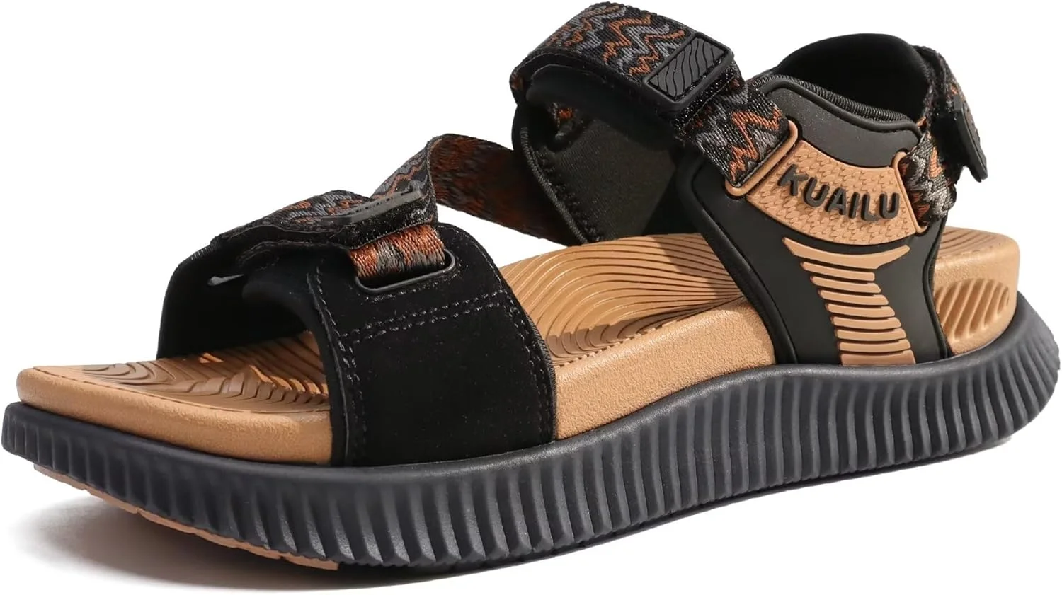 صندل پیاده روی زنانه KuaiLu، طبی، دارای قوس حمایتی، مناسب خار پاشنه، انگشت باز، ریکاوری، ورزشی، مناسب سفر و فضای باز، دارای فوم نرم و بند قابل تنظیم - مشکی خاکی صندل پیاده روی زنانه KuaiLu، طبی، دارای قوس حمایتی، مناسب خار پاشنه، انگشت باز، ریکاوری، ورزشی، مناسب سفر و فضای باز، دارای فوم نرم و بند قابل تنظیم - مشکی خاکی