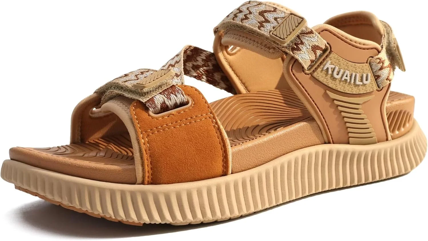 صندل زنانه KuaiLu طبی پیاده روی، ورزشی، مناسب فضای باز، هایکینگ، صندل های آبی با کفی ضخیم و بالشتکی، بند چرمی قابل تنظیم، دارای قوس حمایتی راحت برای پلانتار فاسیایتیس، خاکی، سایز 9 صندل زنانه KuaiLu طبی پیاده روی، ورزشی، مناسب فضای باز، هایکینگ، صندل های آبی با کفی ضخیم و بالشتکی، بند چرمی قابل تنظیم، دارای قوس حمایتی راحت برای پلانتار فاسیایتیس، خاکی، سایز 9