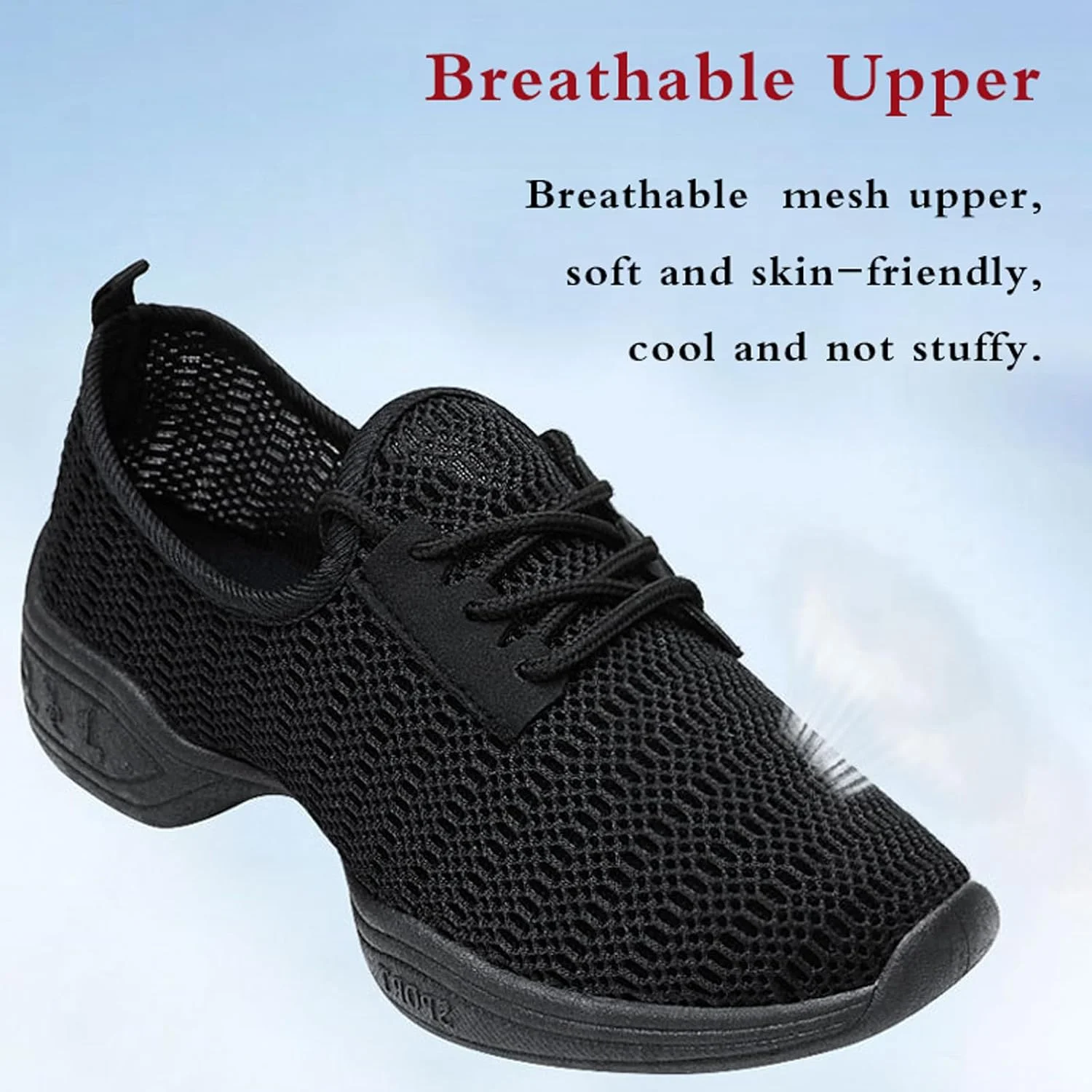 کفش رقص زنانه Kraftpaid، کفش جاز زنانه، کفش ورزشی جاز هیپ هاپ، کفش ورزشی زیره دوتکه زنانه، کفش رقص مربعی توری قابل تنفس، دارای بالشتک، برای جاز، استریت جاز، تمرین رقص