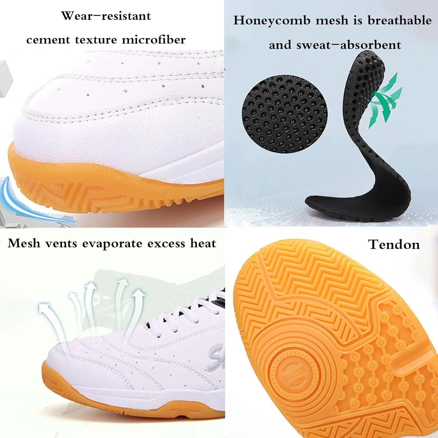 کفش تنیس روی میز Kraftpaid، کفش بدمینتون سبک وزن، کفش بدمینتون، کفش ورزشی برای تنیس والیبال، کفش بدمینتون زنانه، مقاوم در برابر سایش، ضد لغزش، تنفس پذیر، برای ورزش های داخل و خارج از منزل