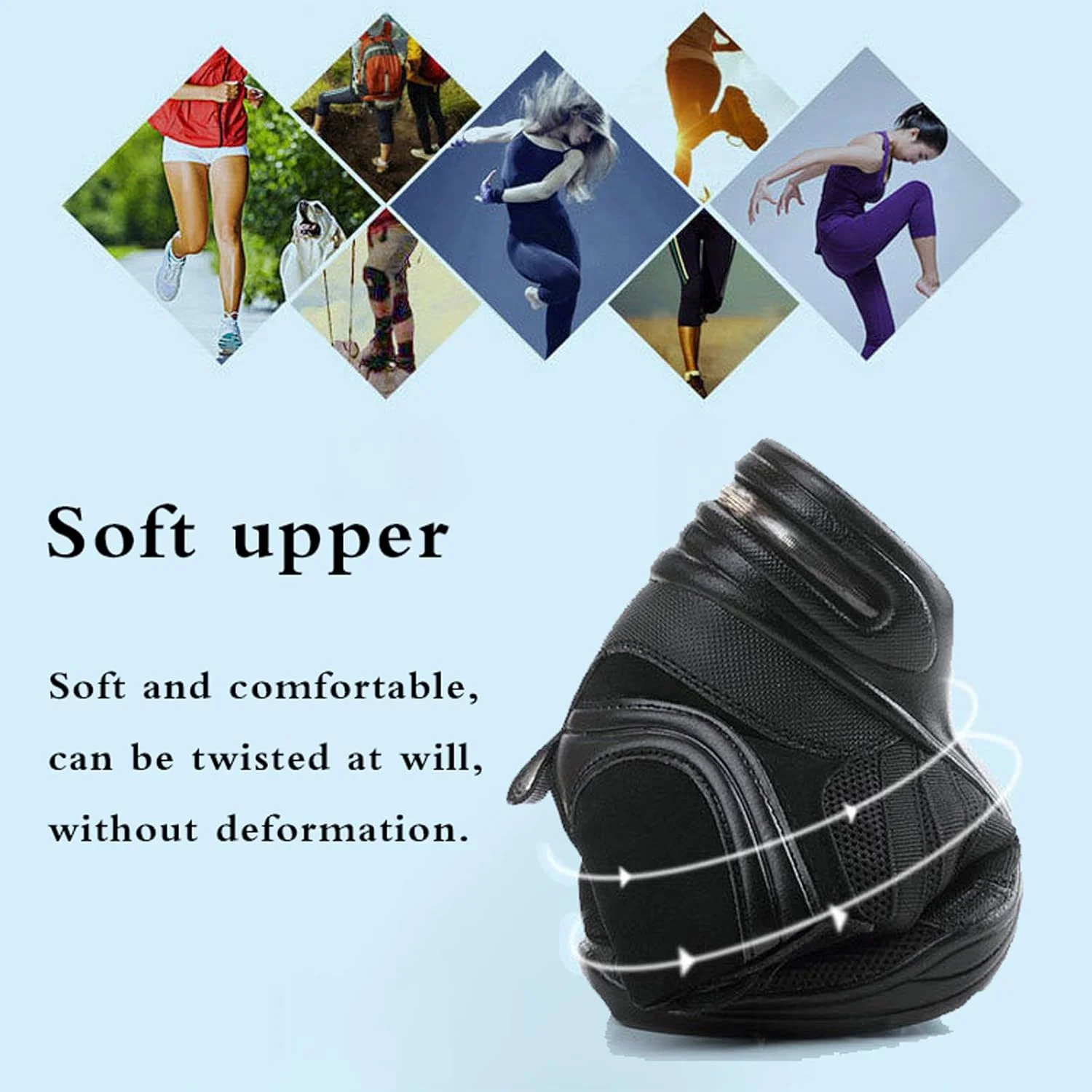 کفش رقص زنانه Kraftpaid، کفش ورزشی جاز هیپ هاپ، کفش ورزشی زیره دوتکه زنانه، کفش رقص ورزشی تیمی، کفش رقص ورزشی زنانه مناسب باله، ایروبیک، رقص محلی و تمرین رقص