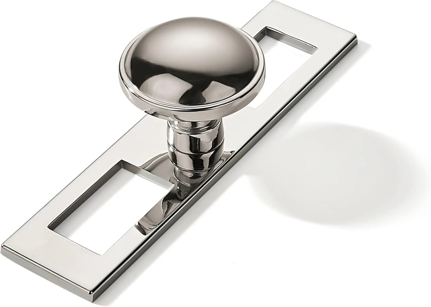 دستگیره کابینت نیکل براق Khtumeware، بسته 5 عددی، 1-1/4 اینچ، با صفحه پشتی و پایه، دستگیره های کابینت آشپزخانه و کشو از جنس زاماک