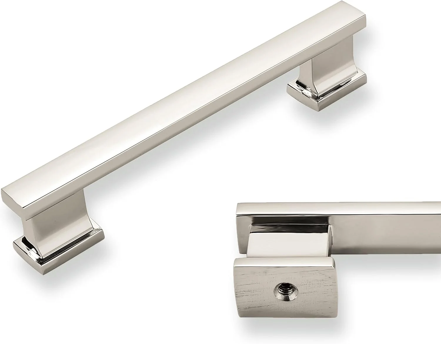 دستگیره کابینت آشپزخانه Khtumeware، نیکل براق، فاصله مرکز تا مرکز 5 اینچ، بسته 10 عددی، دستگیره های کشو، سخت افزار کابینت آشپزخانه