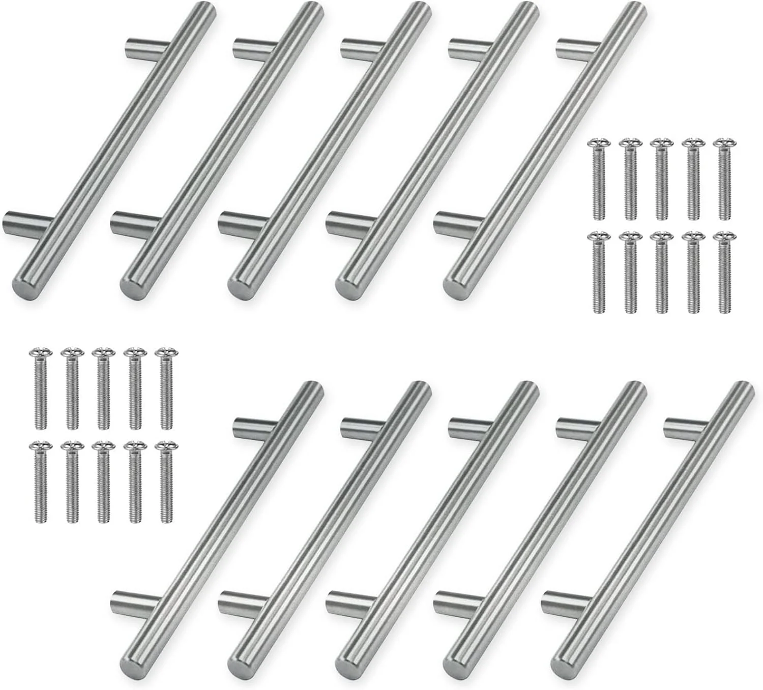 دستگیره کابینت Gtwinsone بسته 10 عددی، استیل ضد زنگ، 96 میلی متر، فاصله سوراخ، دستگیره آشپزخانه، دستگیره مبلمان برس خورده، دستگیره برای کابینت آشپزخانه، کشوها (نقره ای)