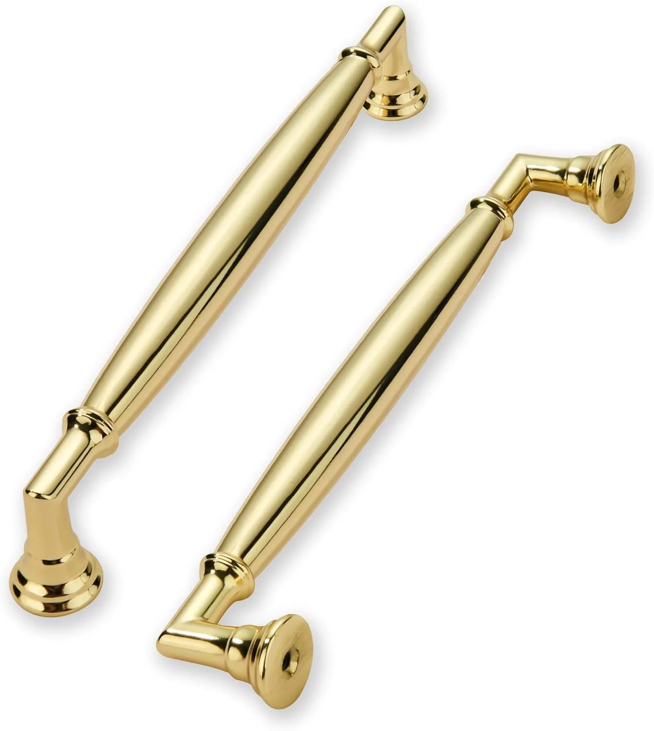 دستگیره کابینت برنجی پرداخت شده Khtumeware، بسته 10 عددی، 5 اینچی (128 میلی متر)، دستگیره های کابینت بادوام و محکم، سخت افزار کابینت آشپزخانه برای دستگیره های کشو کمد