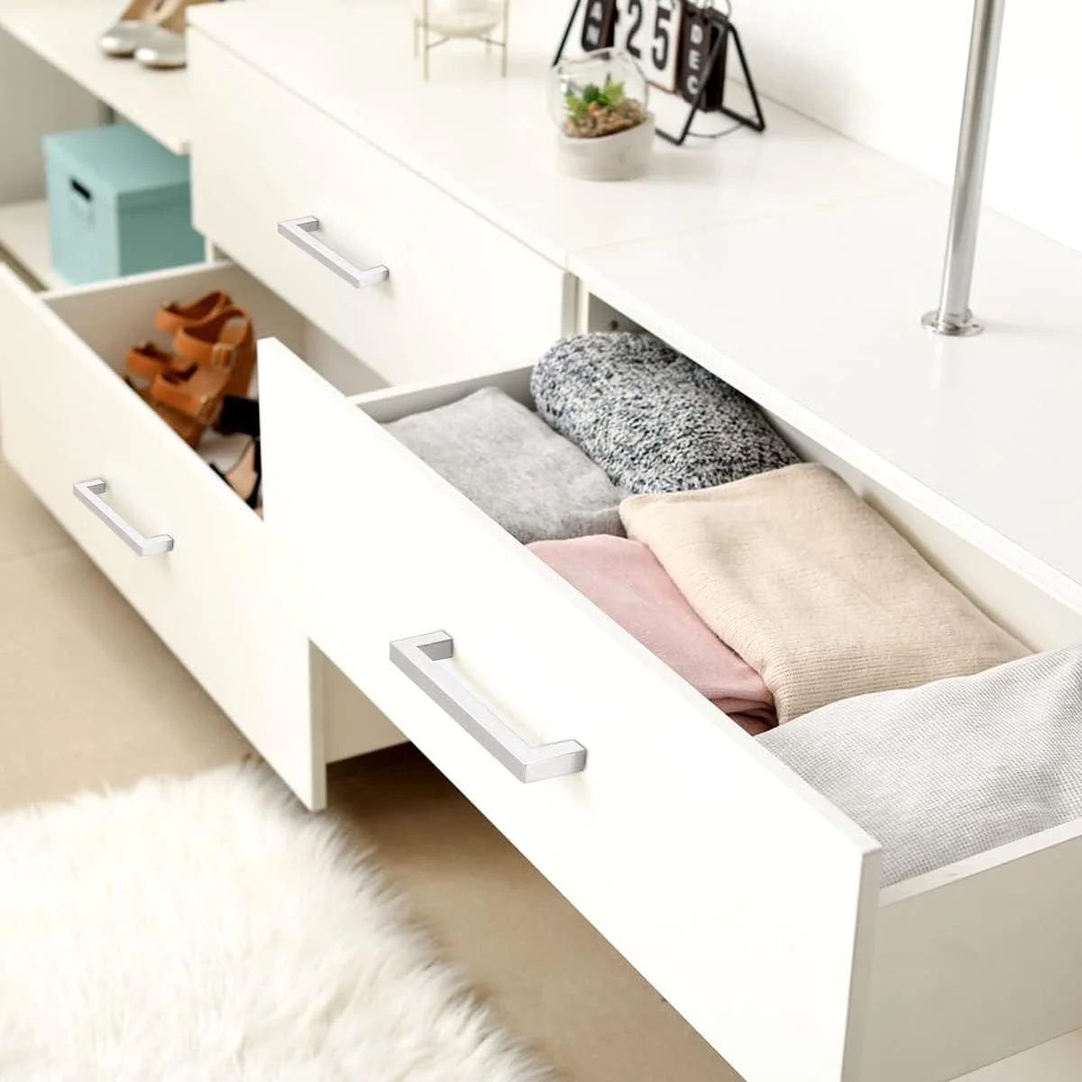 دستگیره و دکمه کابینت Probrico، استیل ضد زنگ، زاویه راست، میله ای 1212 میلی متری، نیکل برس خورده، بسته 20 عددی PDDJ27HSS128-25Pack