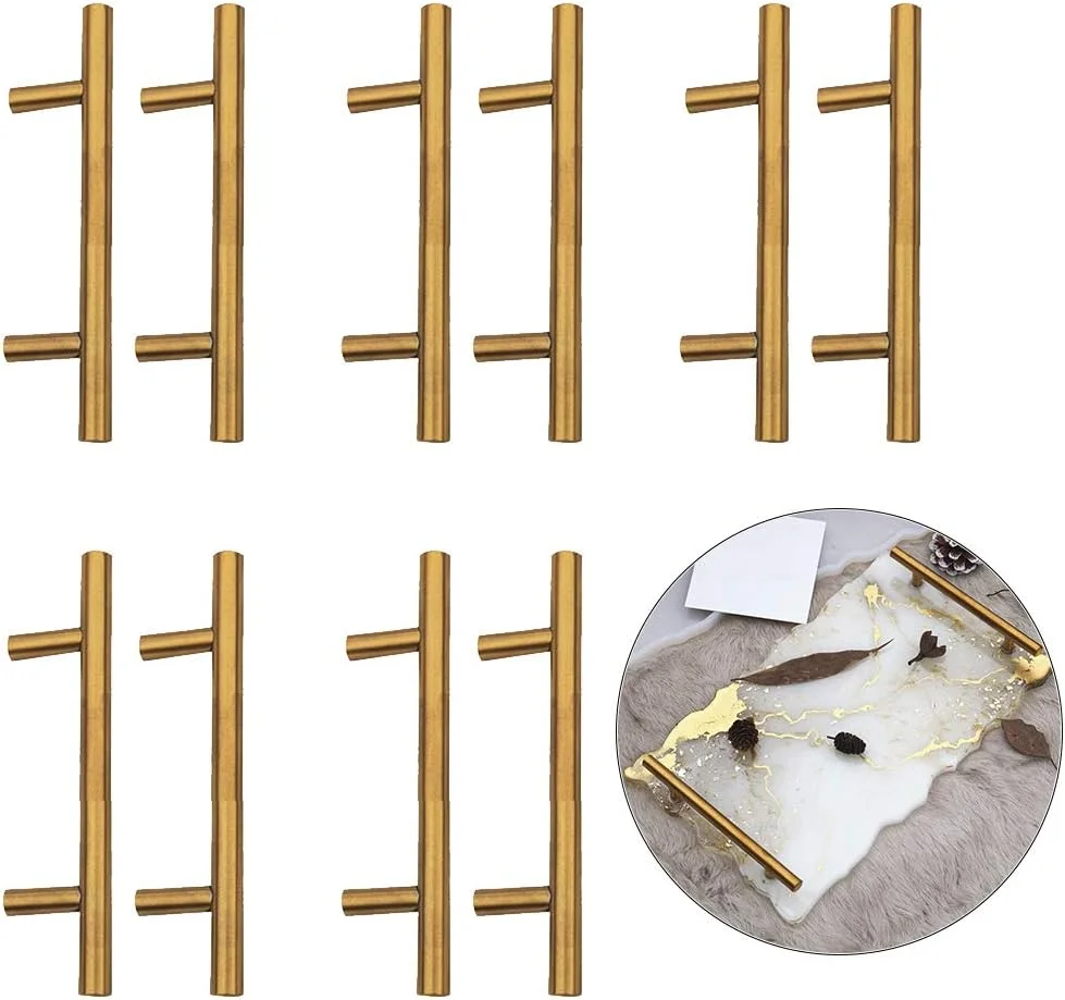 کاپمور 5 جفت دستگیره فلزی کابینت مدل T، دستگیره کمد، دستگیره کشو، پول برای صنایع دستی رزینی، تک سایز