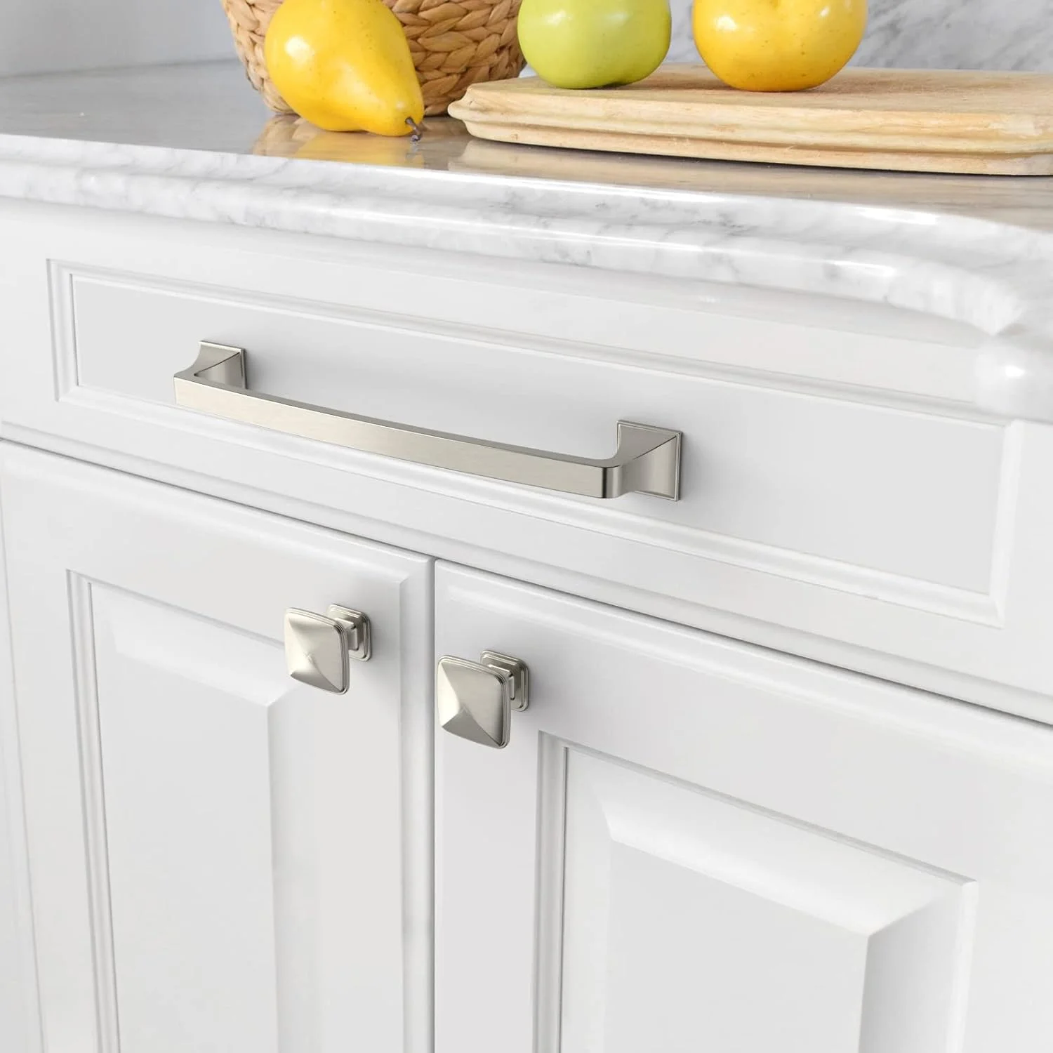 دستگیره کابینت آشپزخانه Amerdeco، بسته 10 عددی، نیکل ساتن برس خورده، 254 میلی متر (10 اینچ) فاصله سوراخ ها، سخت افزار دستگیره کابینت آشپزخانه، دستگیره کمد، دستگیره کشو