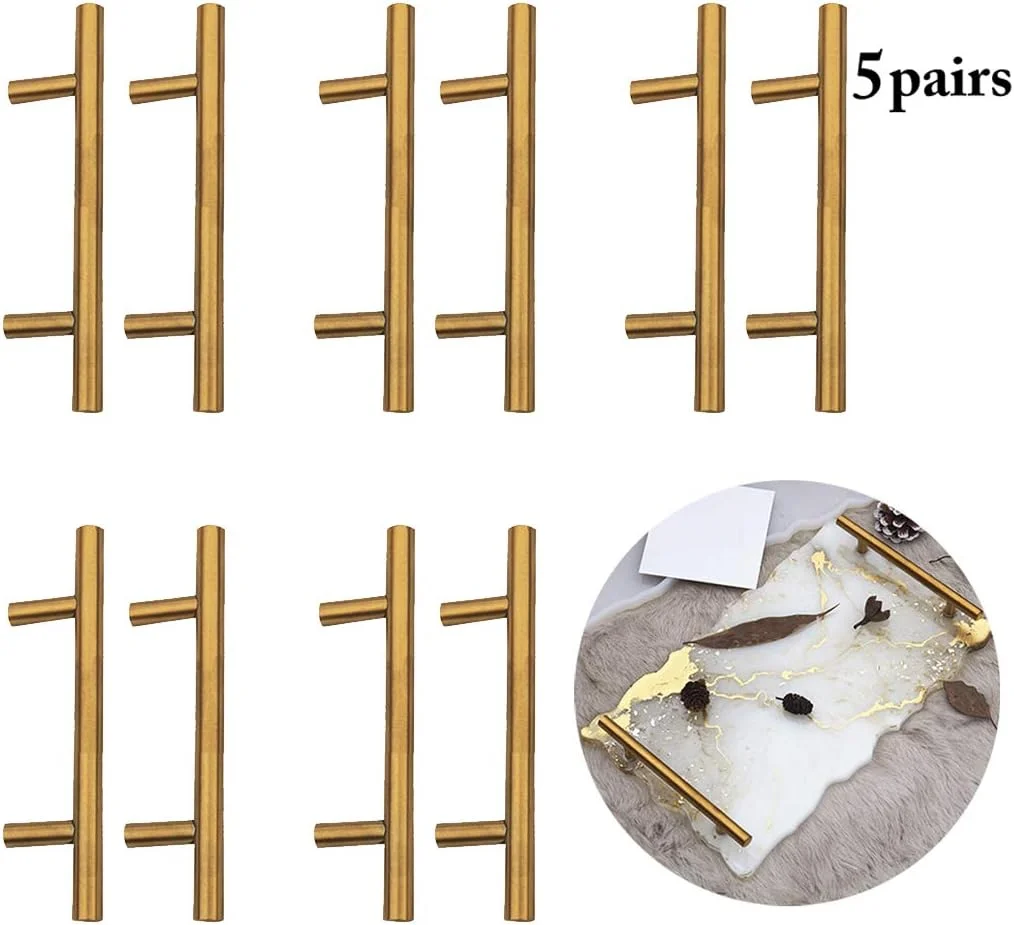 کاپمور 5 جفت دستگیره فلزی کابینت مدل T، دستگیره کمد، دستگیره کشو، پول برای صنایع دستی رزینی، تک سایز