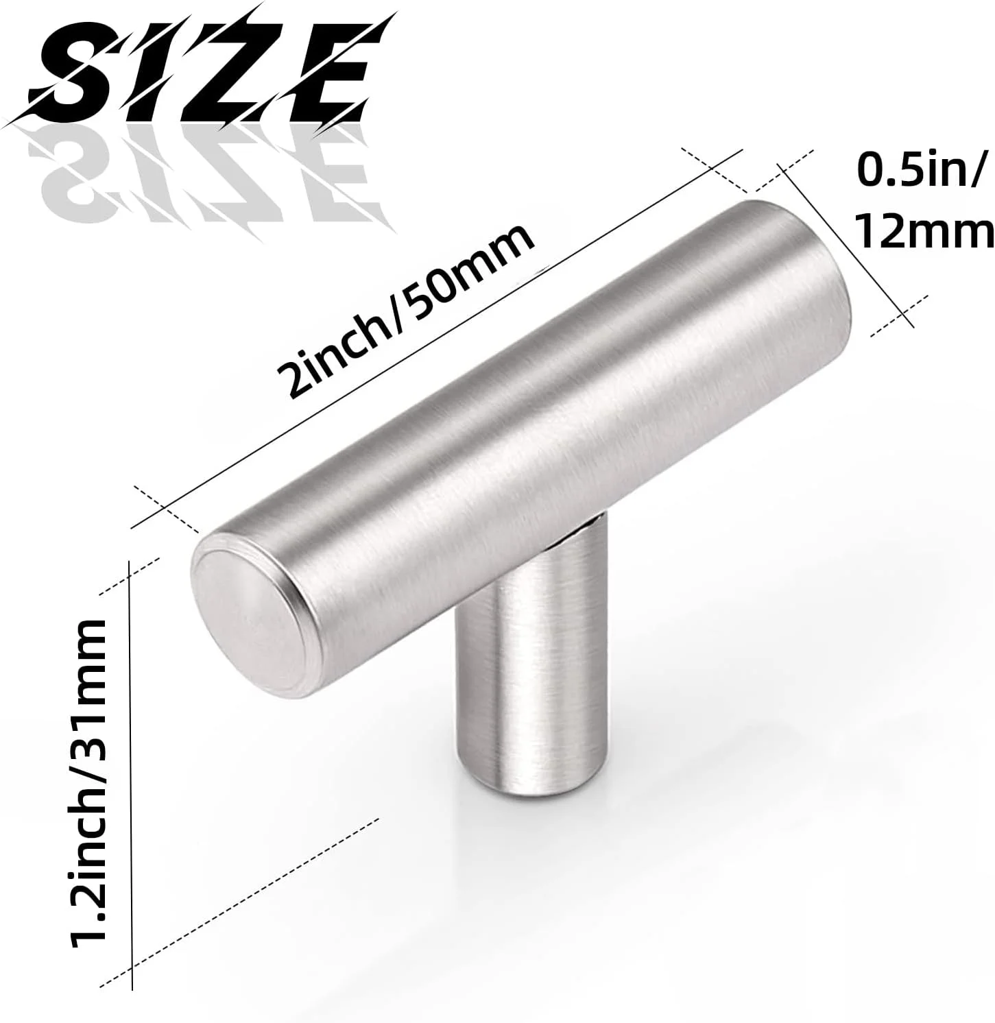 ست چهارتایی دستگیره تی بار درب QttvbTna، دستگیره تک سوراخ استیل ضد زنگ نقره ای، دستگیره کشو مبلمان برای کمد، اتاق خواب، دراور ست چهارتایی دستگیره تی بار درب QttvbTna، دستگیره تک سوراخ استیل ضد زنگ نقره ای، دستگیره کشو مبلمان برای کمد، اتاق خواب، دراور