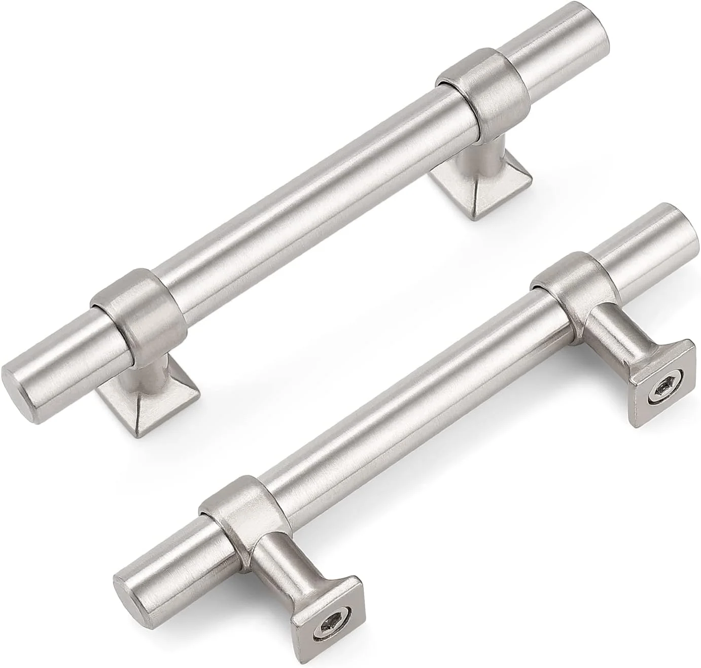 بسته 30 عددی دستگیره کابینت knobelite، دستگیره های استیل ضد زنگ 3 اینچی کابینت آشپزخانه، دستگیره های T شکل نیکل برس خورده برای کشوهای حمام