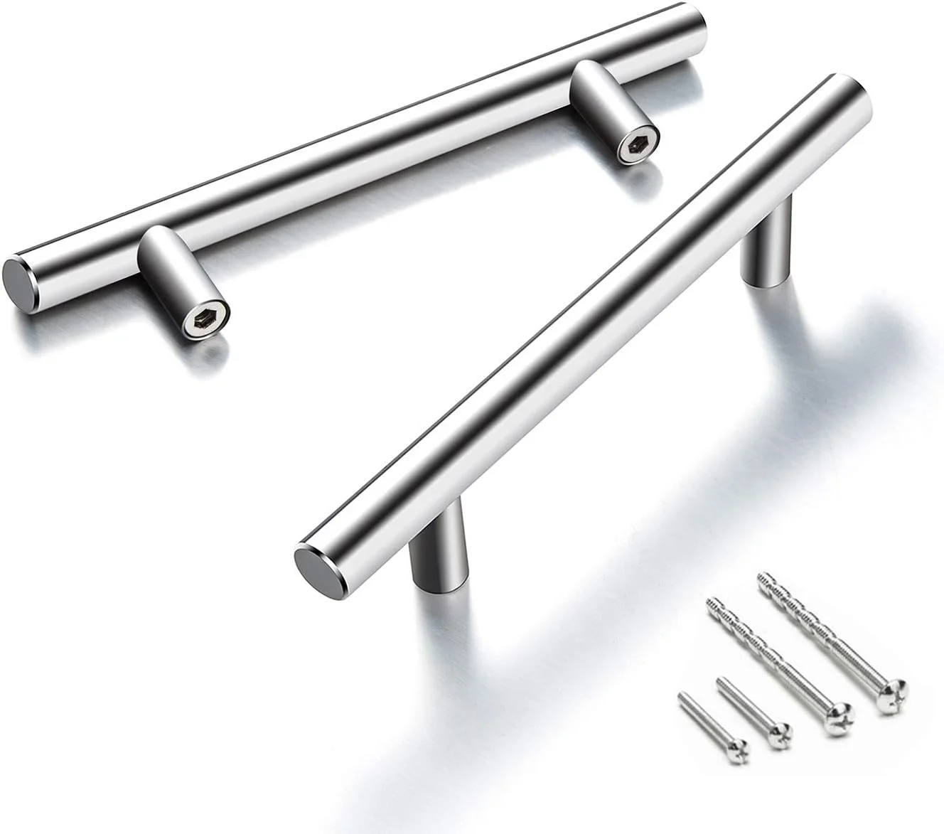 دستگیره کابینت نیکل برس خورده Home TZH، دستگیره کابینت/کمد/دراور استیل ضد زنگ به سبک اروپایی (15 عدد، طول 5 اینچ، مرکز 3 اینچ)