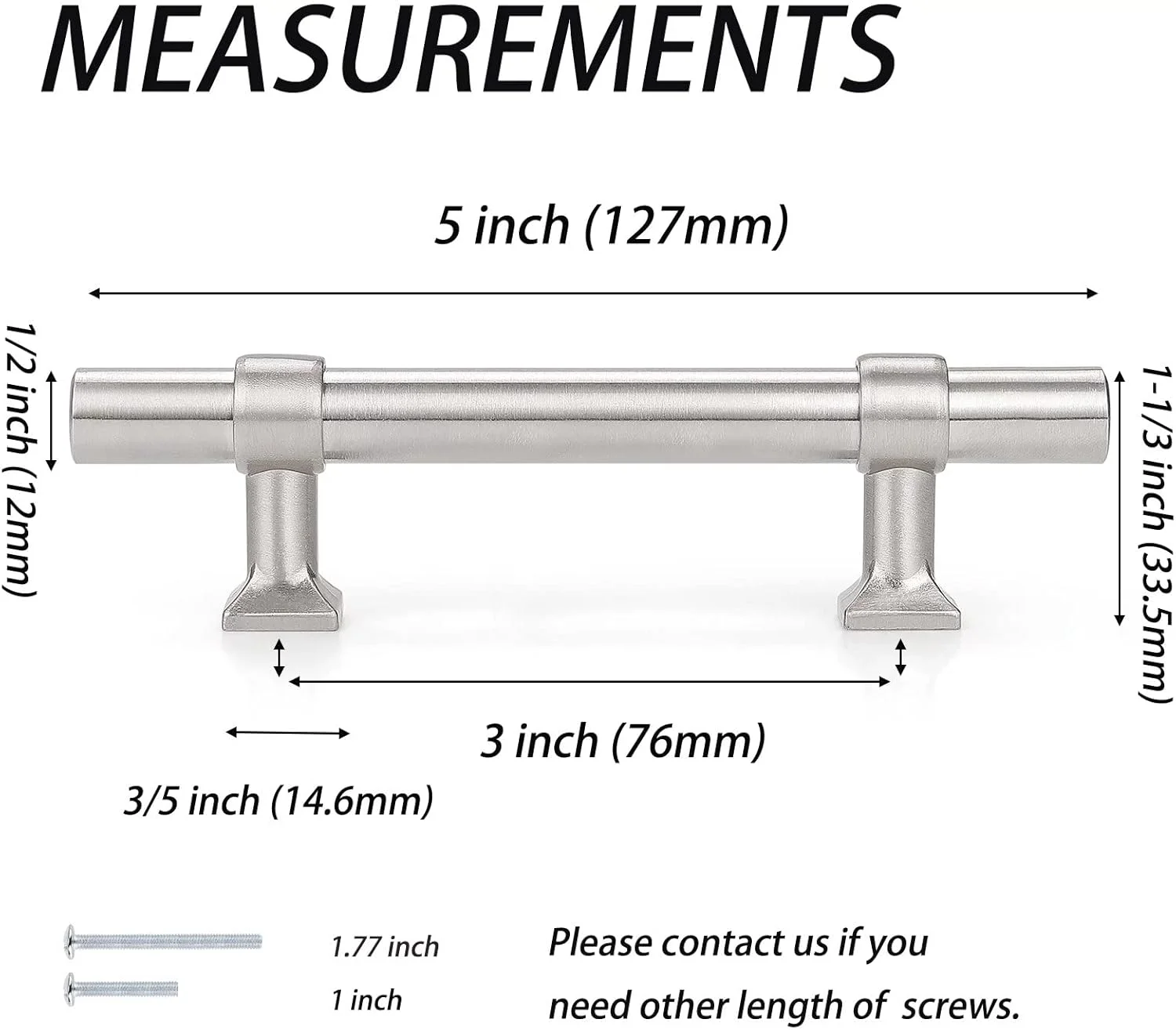 بسته 30 عددی دستگیره کابینت knobelite، دستگیره های استیل ضد زنگ 3 اینچی کابینت آشپزخانه، دستگیره های T شکل نیکل برس خورده برای کشوهای حمام