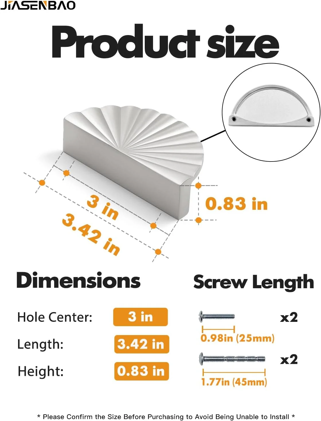 JIASENBAO بسته 10 عددی دستگیره کابینت نیکل برس خورده 3 اینچی، دستگیره های کشو نقره ای تخت، دستگیره های سخت افزاری کابینت کمد حمام و آشپزخانه، آلیاژ روی