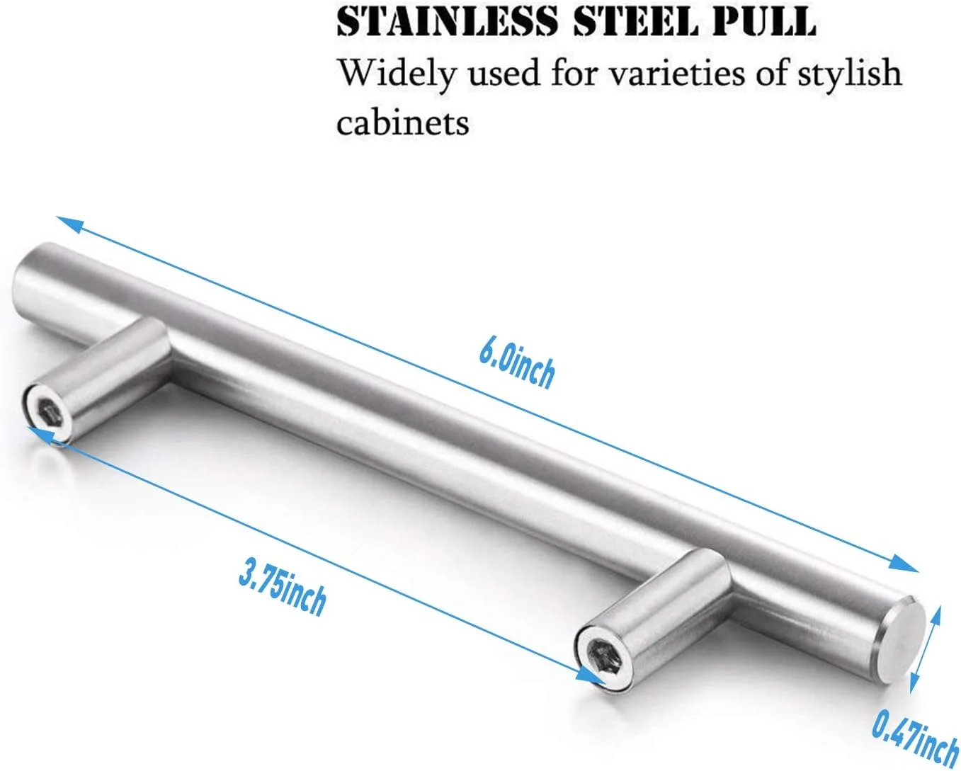 دستگیره کابینت نیکل برس خورده Home TZH، دستگیره کابینت/کمد/دراور استیل ضد زنگ به سبک اروپایی (15 عدد، طول 5 اینچ، مرکز 3 اینچ)