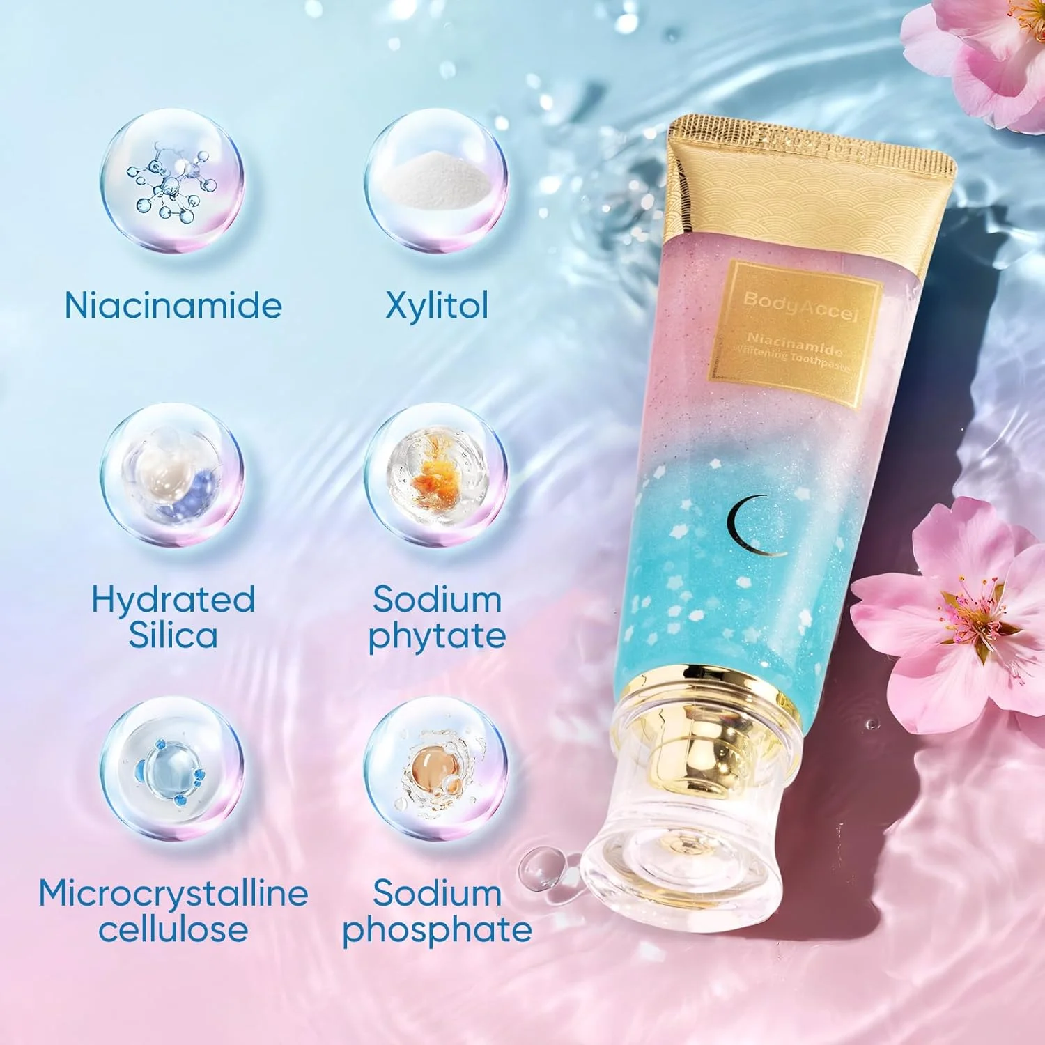 خمیر دندان سفید کننده نیاسینامید BodyAccel - خمیر دندان سفید کننده طبیعی با نیاسینامید، فرمول ملایم برای دندان های روشن تر و تنفس تازه، بسته 2 عددی (2) خمیر دندان سفید کننده نیاسینامید BodyAccel - خمیر دندان سفید کننده طبیعی با نیاسینامید، فرمول ملایم برای دندان های روشن تر و تنفس تازه، بسته 2 عددی (2)