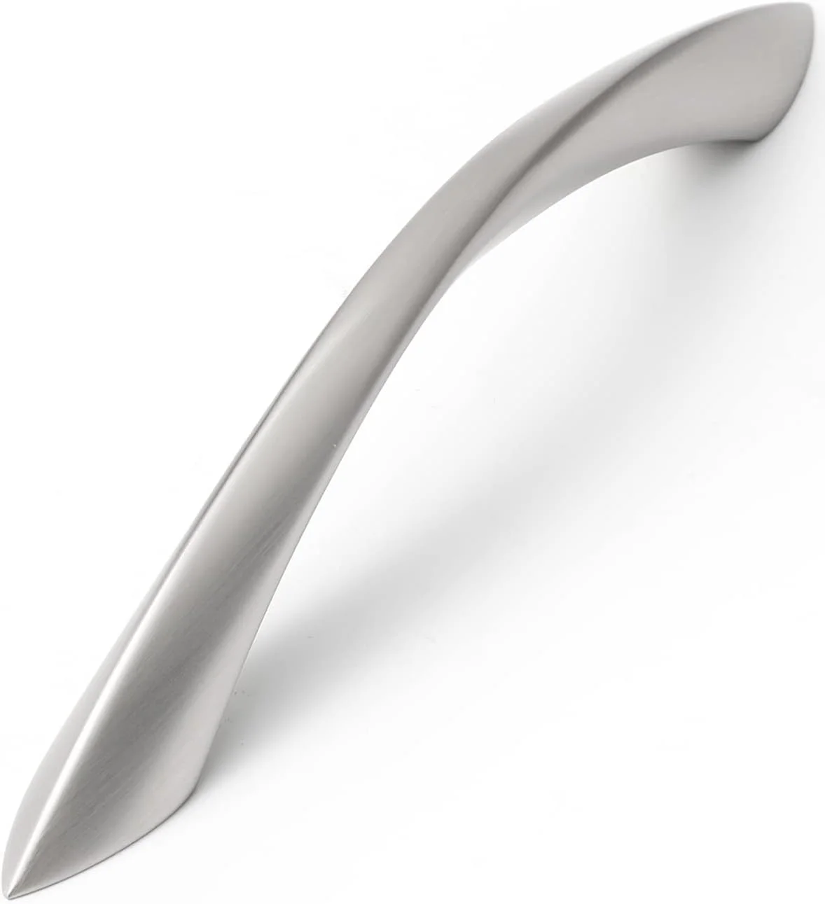 دستگیره کابینت نیکل برس خورده JIASENBAO، 5 اینچ، قوسی پیچ خورده، نقره ای، دستگیره کشو، سخت افزار کابینت آشپزخانه، حمام، کمد لباس، آلیاژ روی، بسته 10 عددی