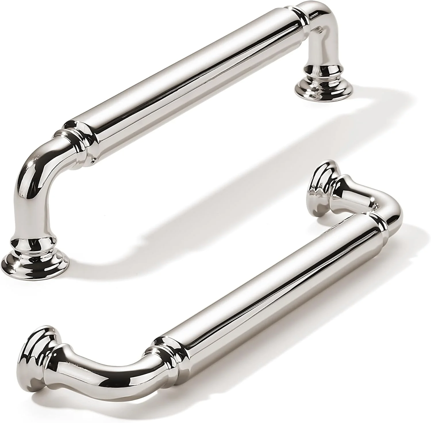 دستگیره کابینت ۱۰ عددی نیکل براق khtumeware، مقاوم و بادوام، مرکز سوراخ ۵ اینچ (۱۲۸ میلی متر)، مناسب برای کابینت آشپزخانه، حمام و کمد