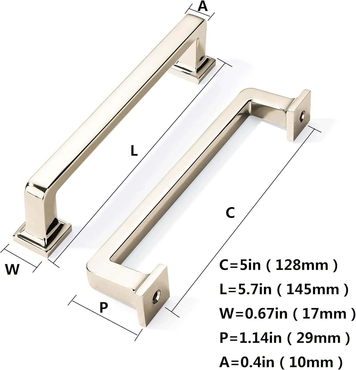 دستگیره کابینت نیکل براق Khtumeware، بسته 10 عددی، 5 اینچ (128 میلی متر) فاصله مرکز سوراخ، دستگیره های سخت افزاری آشپزخانه میله ای مستقیم برای کابینت ها و کشوها دستگیره کابینت نیکل براق Khtumeware، بسته 10 عددی، 5 اینچ (128 میلی متر) فاصله مرکز سوراخ، دستگیره های سخت افزاری آشپزخانه میله ای مستقیم برای کابینت ها و کشوها
